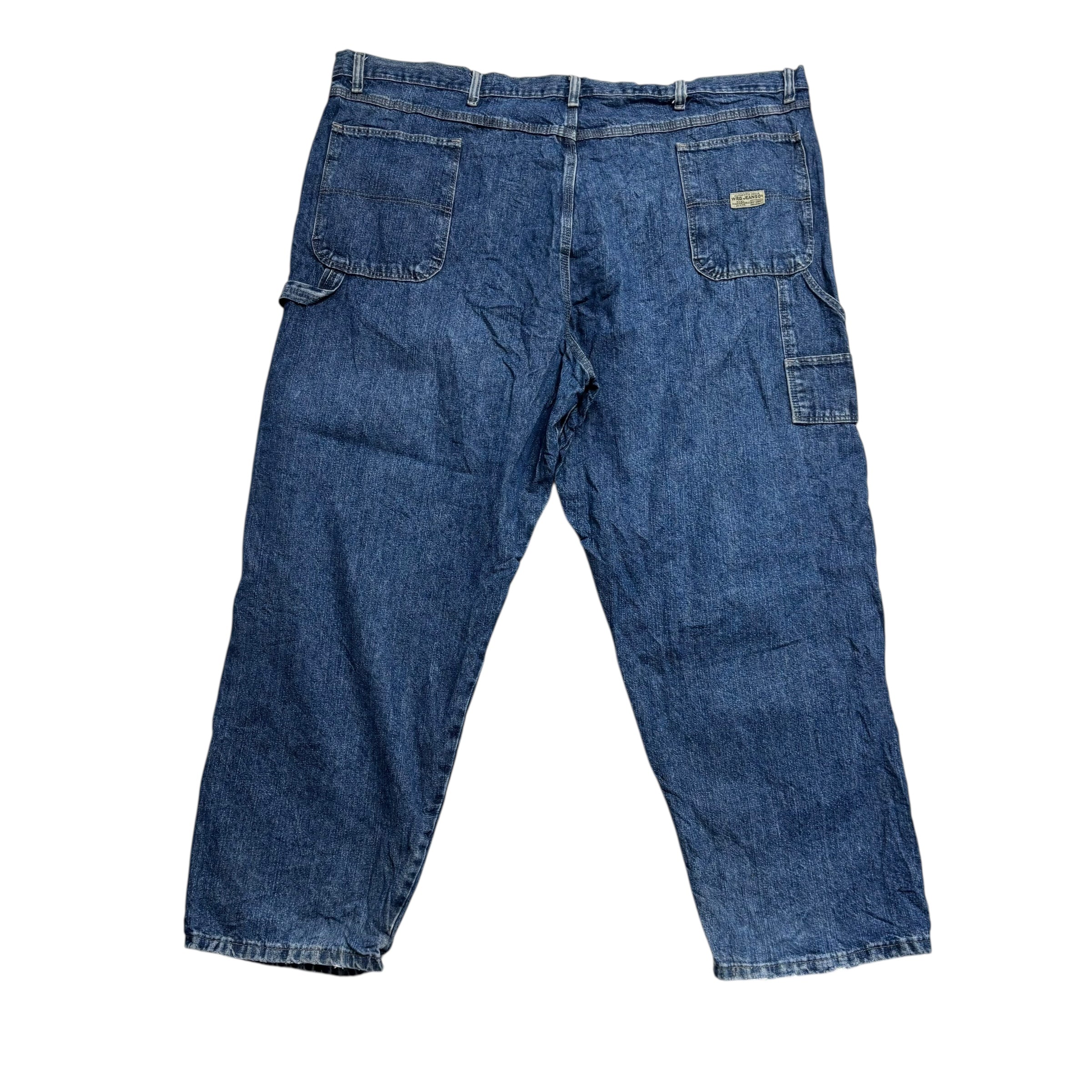 Wrangler Carpenter Jeans W48 L29 Mens Mid Blue Relaxed Straight Fit Vintage