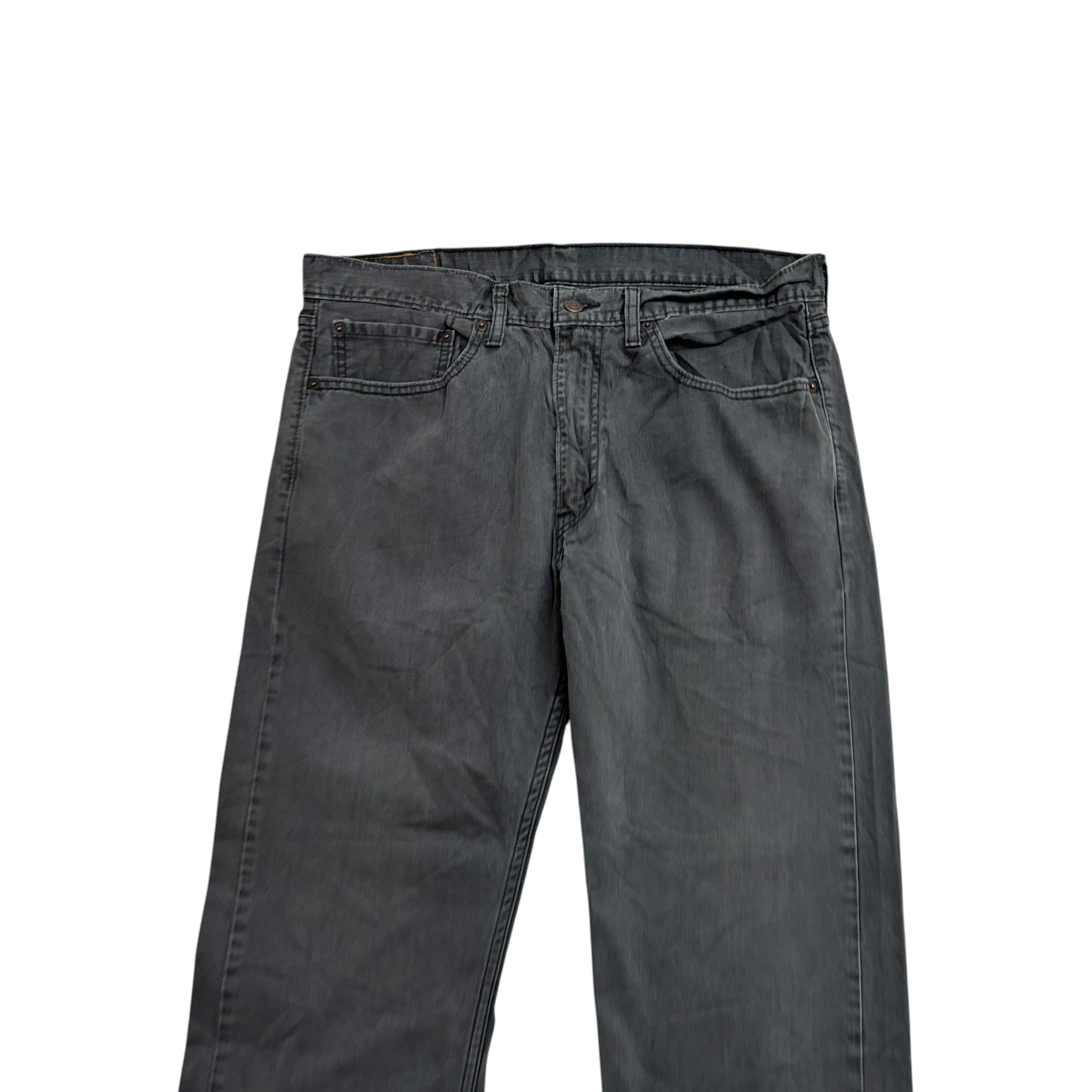 Levis 505 Trousers W36 L29 Mens Grey Regular Straight Fit Cotton Pants (E)