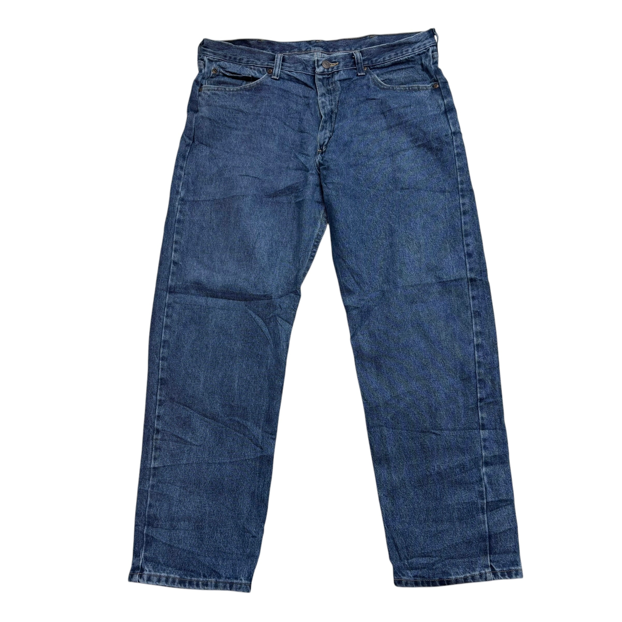 Wrangler Jeans W36 L30 Mens Mid Blue Relaxed Straight Fit Baggy Denim (E)