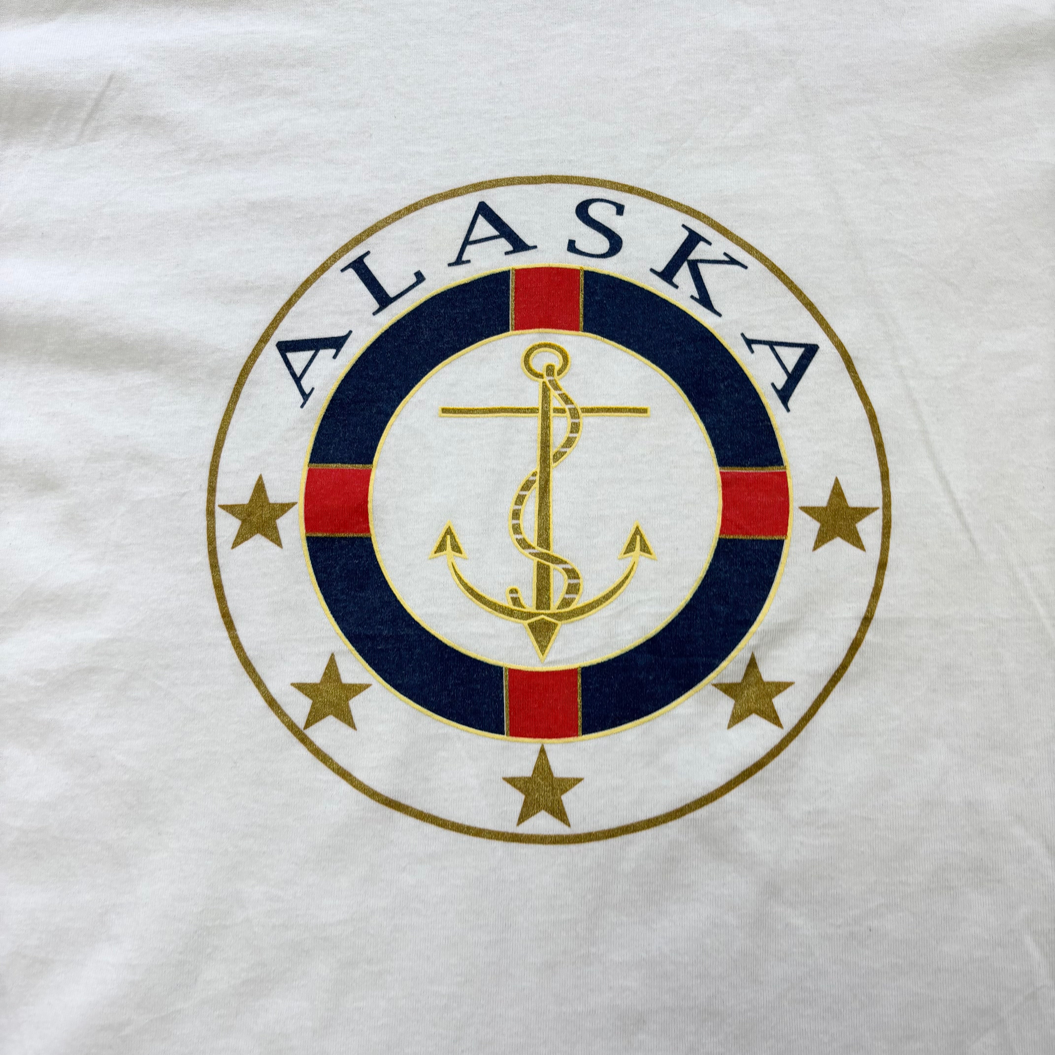 Vintage T Shirt Mens XL White Single Stitch Graphic Print 90s Tourist (E)