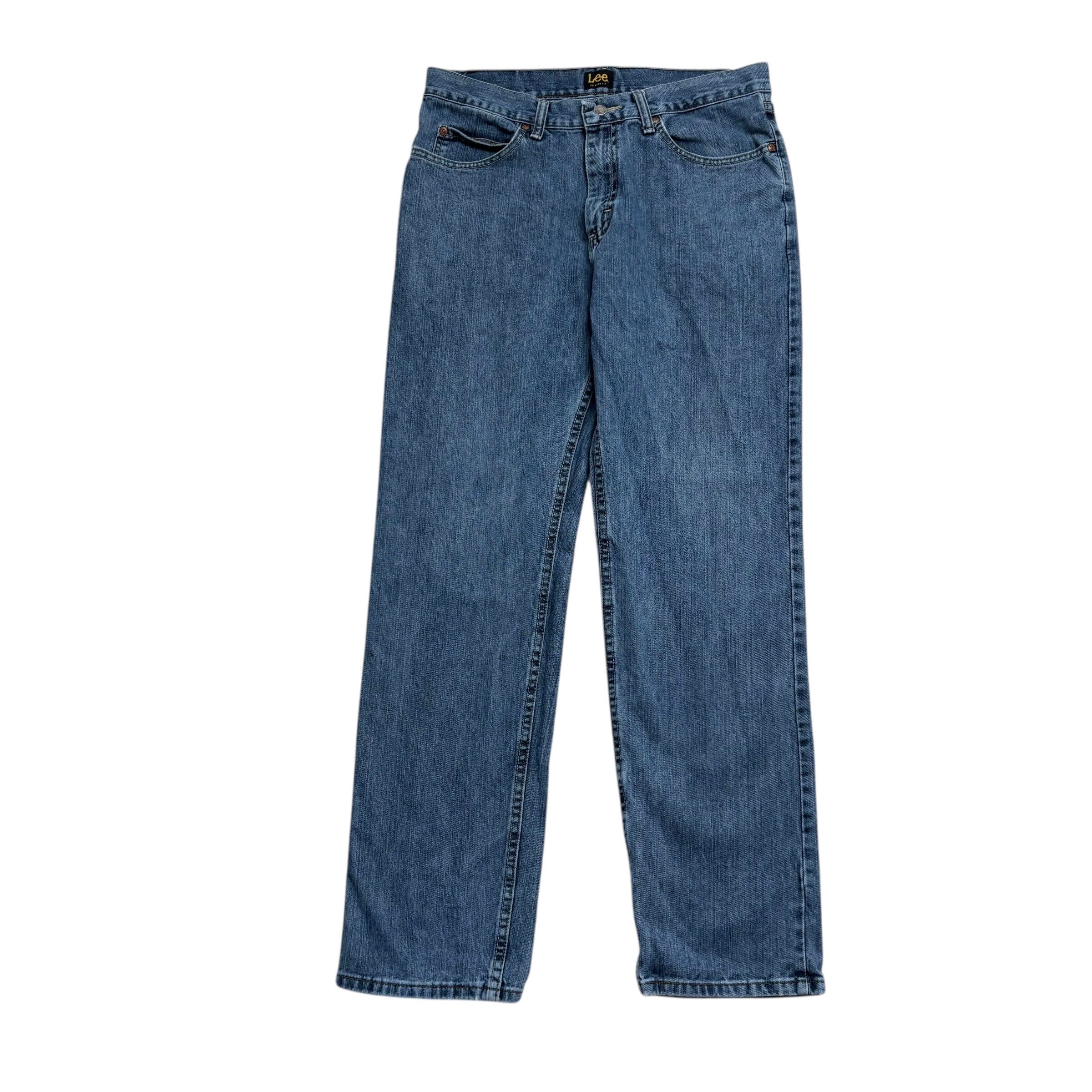 Lee Jeans W33 L32 Mens Mid Blue Baggy Relaxed Straight Fit Denim