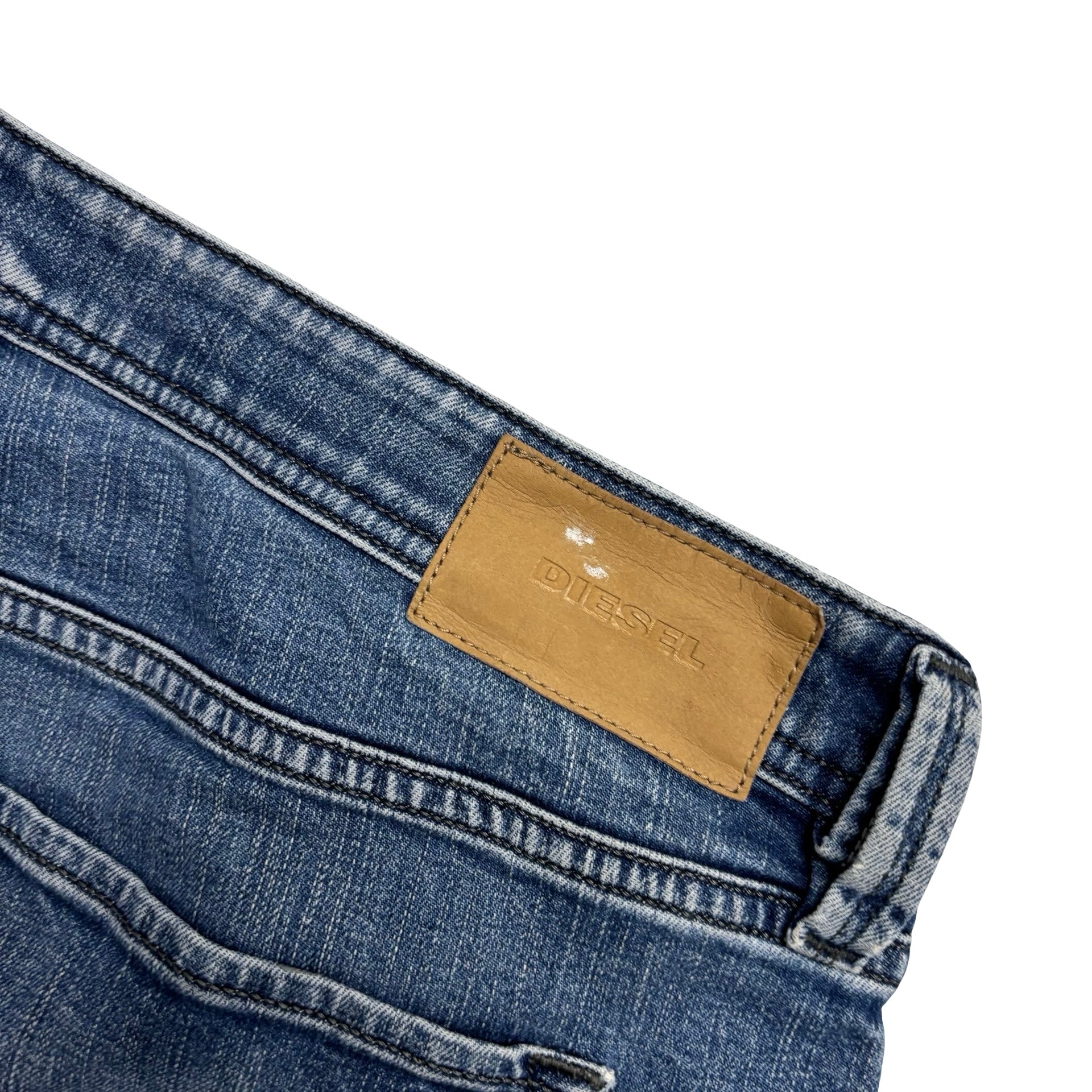 Diesel Larkee Beex Jeans W40 L32 Mens Navy Blue Regular Tapered Fit Stretch (E)