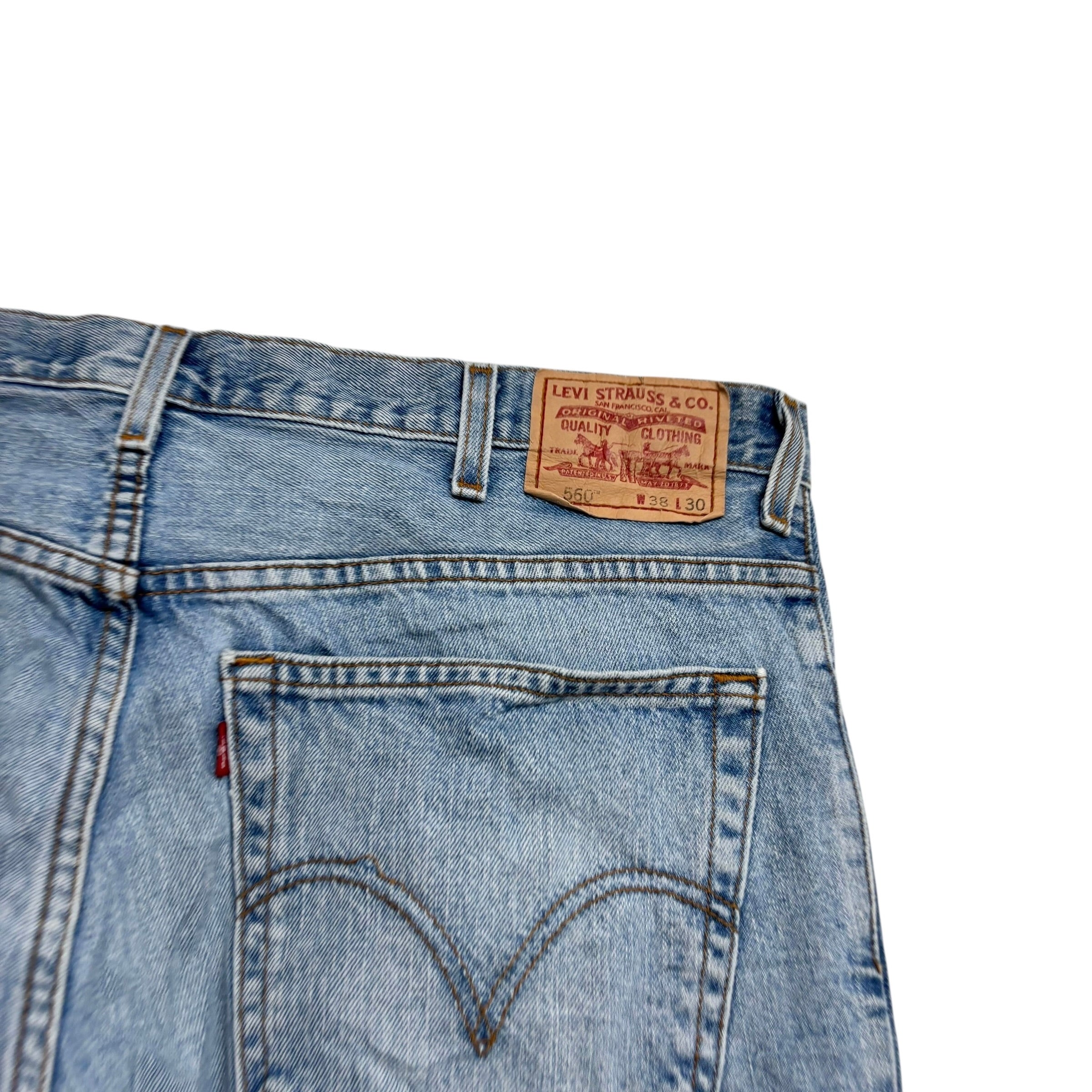 Levis 560 Jeans W38 L30 Mens Light Blue Baggy Relaxed Comfort Fit Vintage Denim