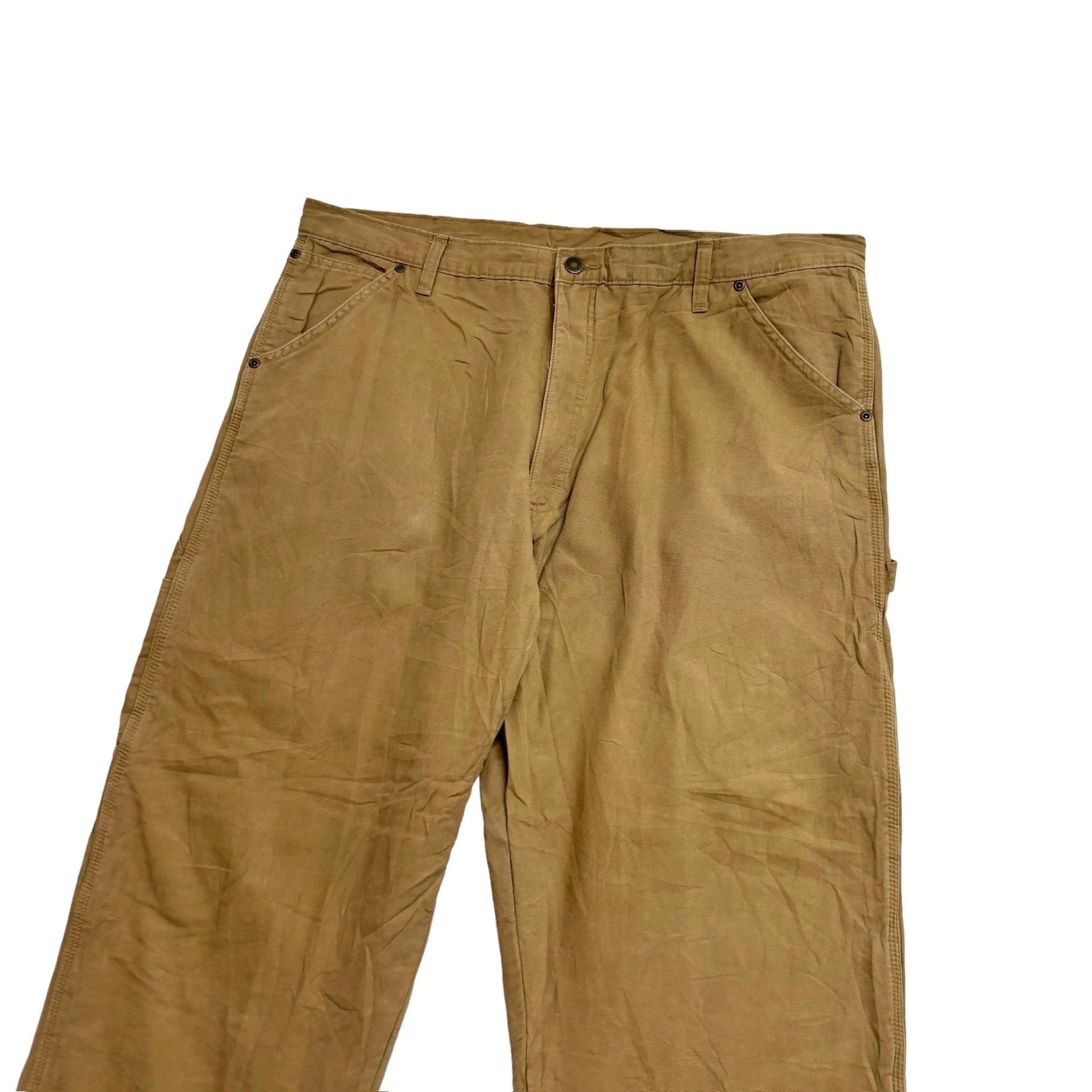 Wrangler Carpenter Pants W40 L30 Mens Tan Brown Baggy Relaxed Fit Trousers