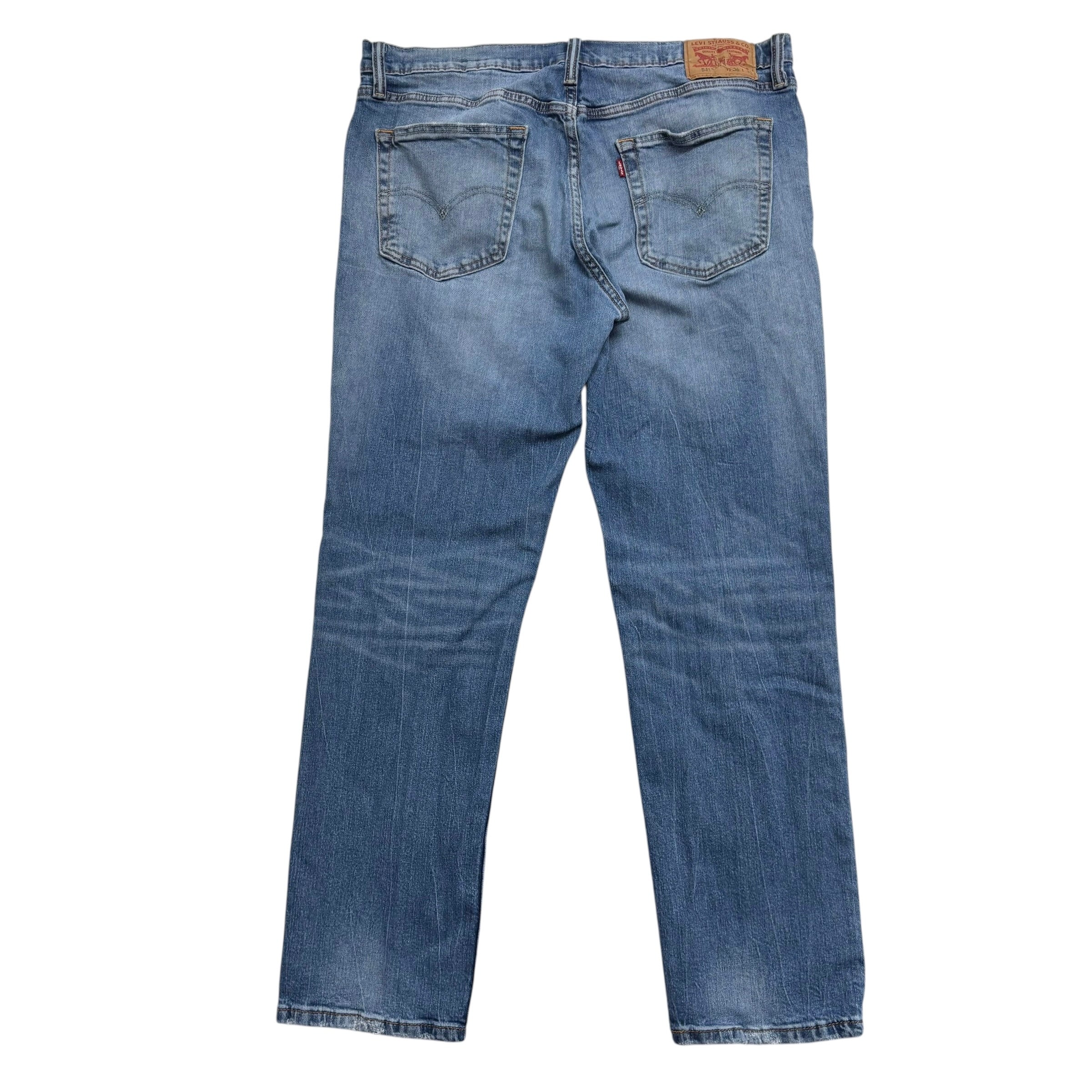 Levis 541 Jeans W36 L30 Mens Mid Blue Athletic Tapered Fit Stretch Denim