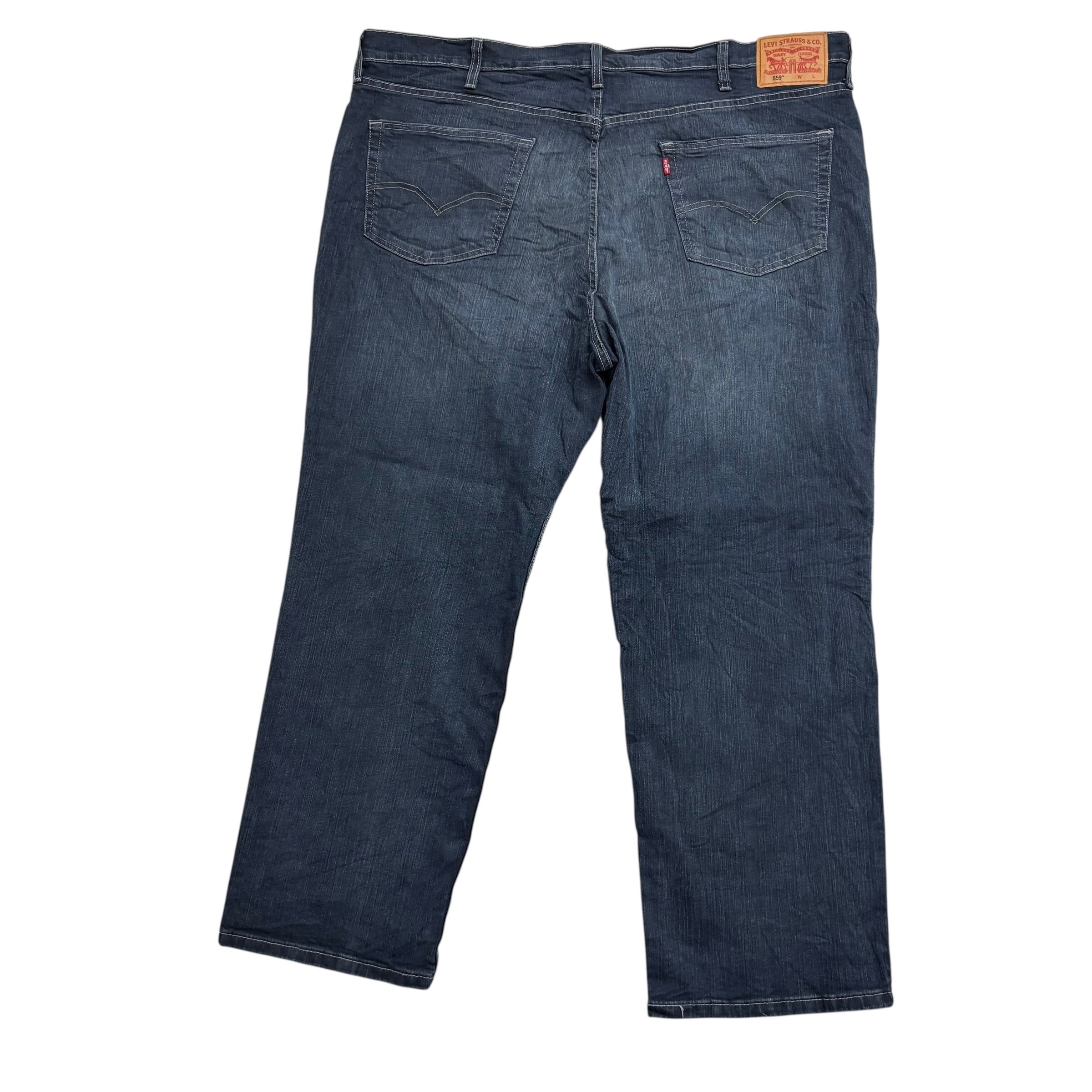 Levis 559 Jeans W46 L30 Mens Dark Blue Relaxed Straight Fit Stretch Denim (E)