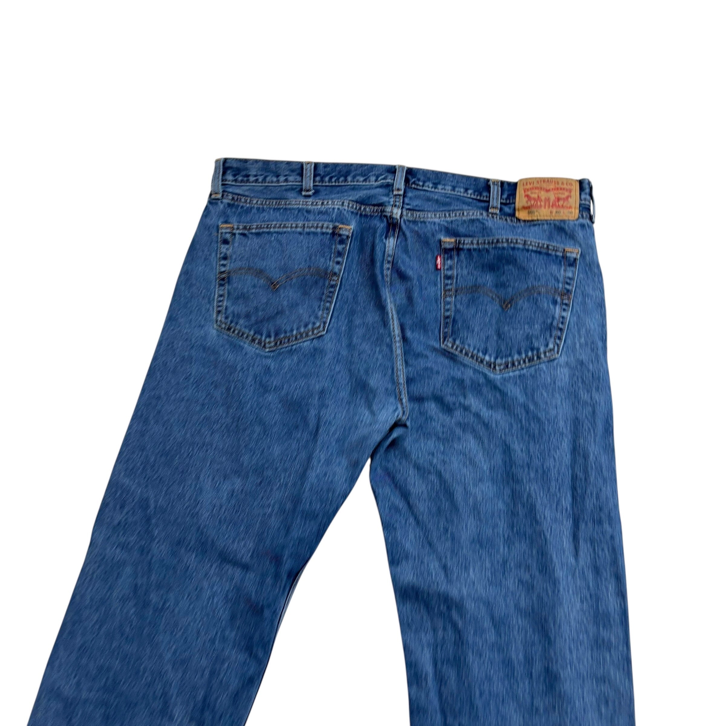 Levis 505 Jeans W40 L30 Mens Mid Blue Regular Straight Fit Denim (E)