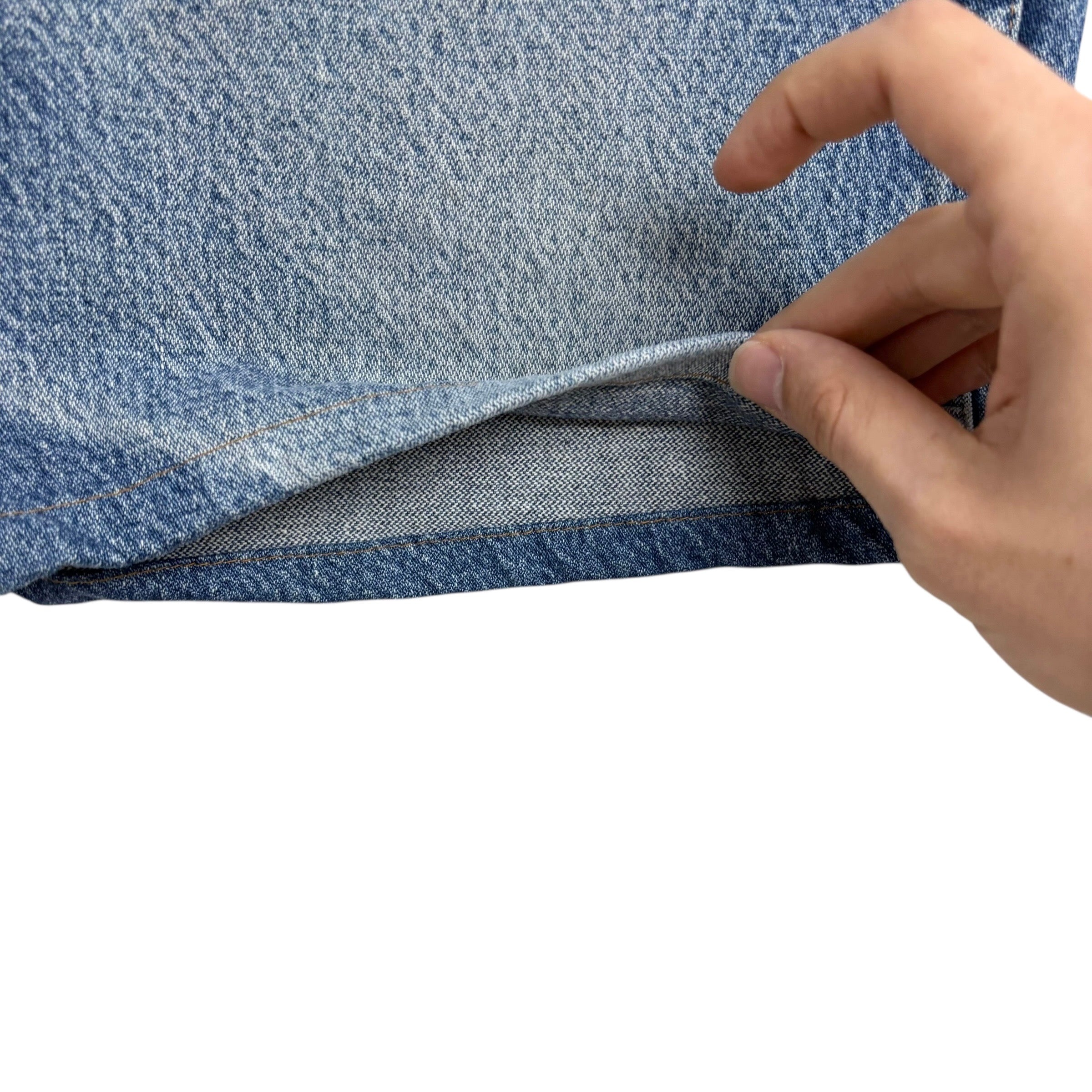 Wrangler Denim Shorts W38 Mens Jorts Mid Blue Regular Fit Cut Offs