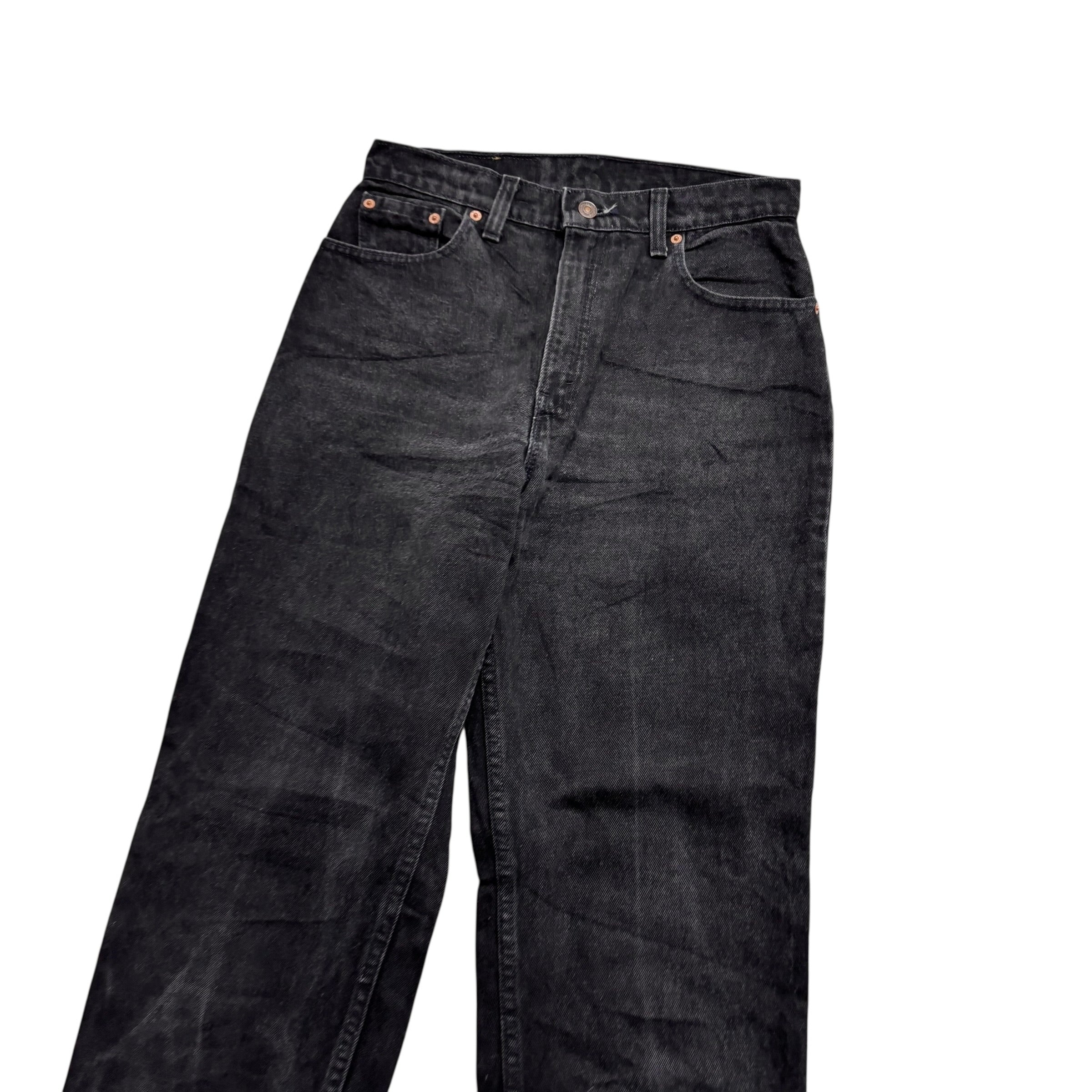 Levis 551 Jeans W29 L34 Womens Black Relaxed Tapered Vintage Made In USA (E)