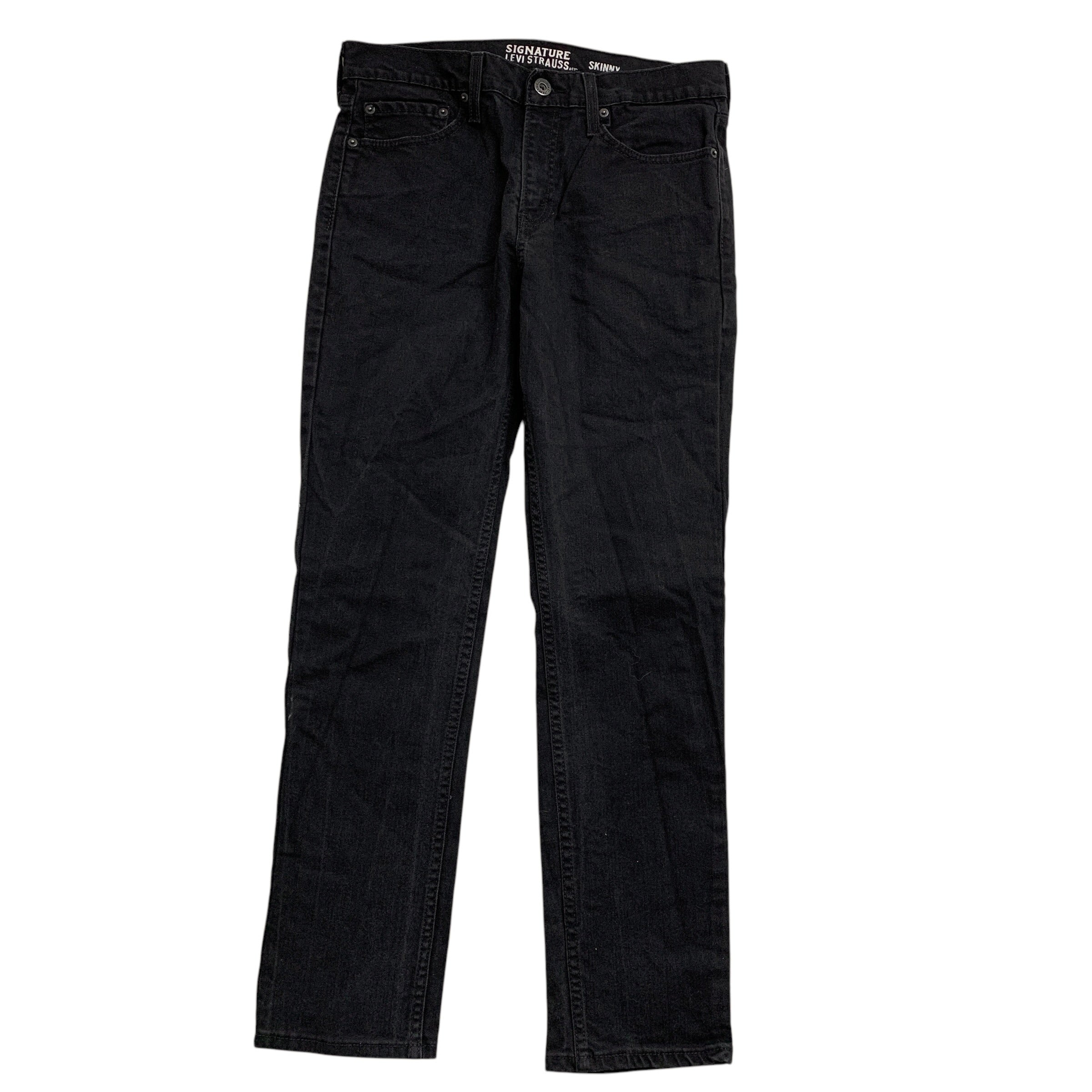 Levis Signature Jeans W31 L29 Mens Black Skinny Fit Stretch Denim (E)