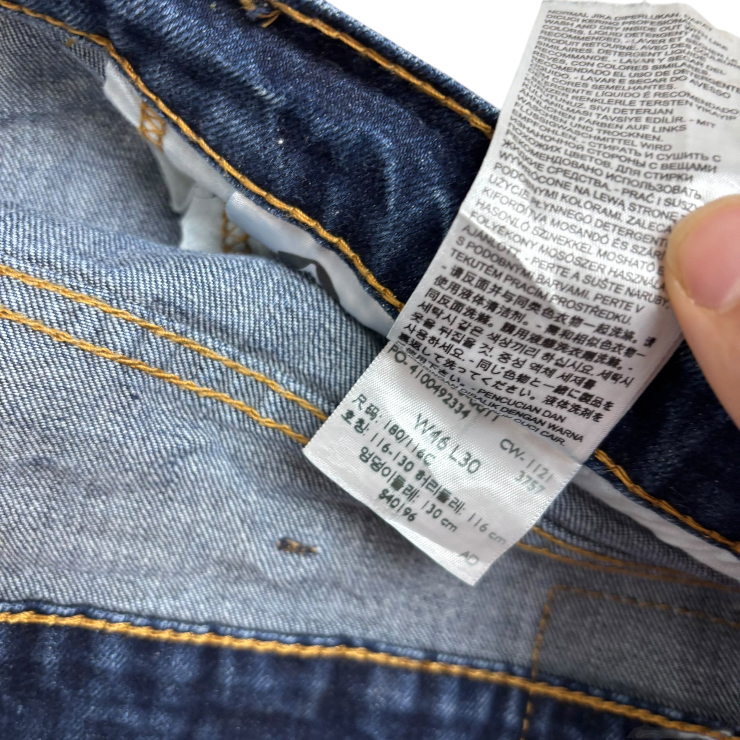 Levis 550 Jeans W46 L30 Mens Dark Blue Relaxed Straight Fit Stretch Denim (E)