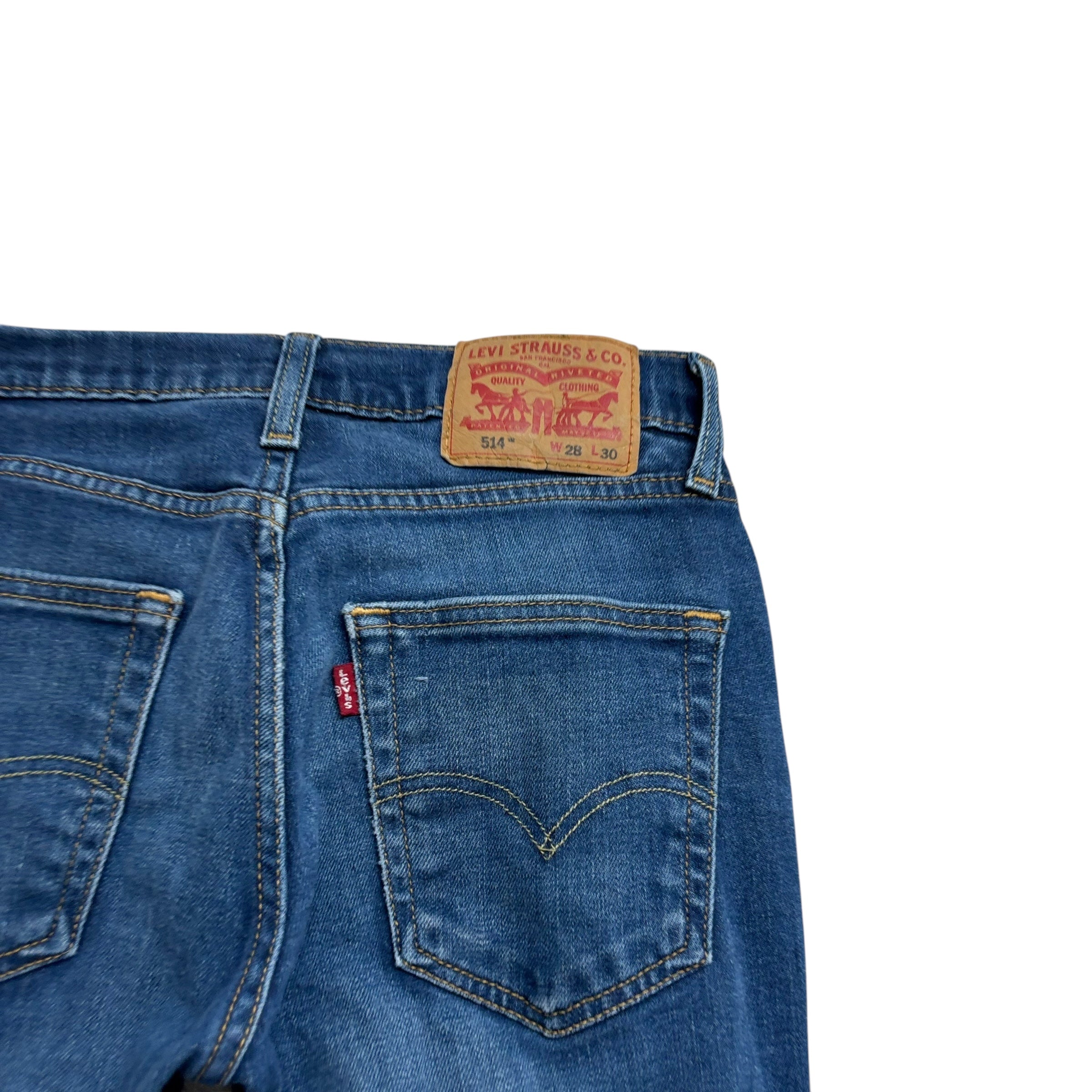 Levis 514 Jeans W28 L29 Mens Dark Blue Regular Straight Fit Stretch Denim