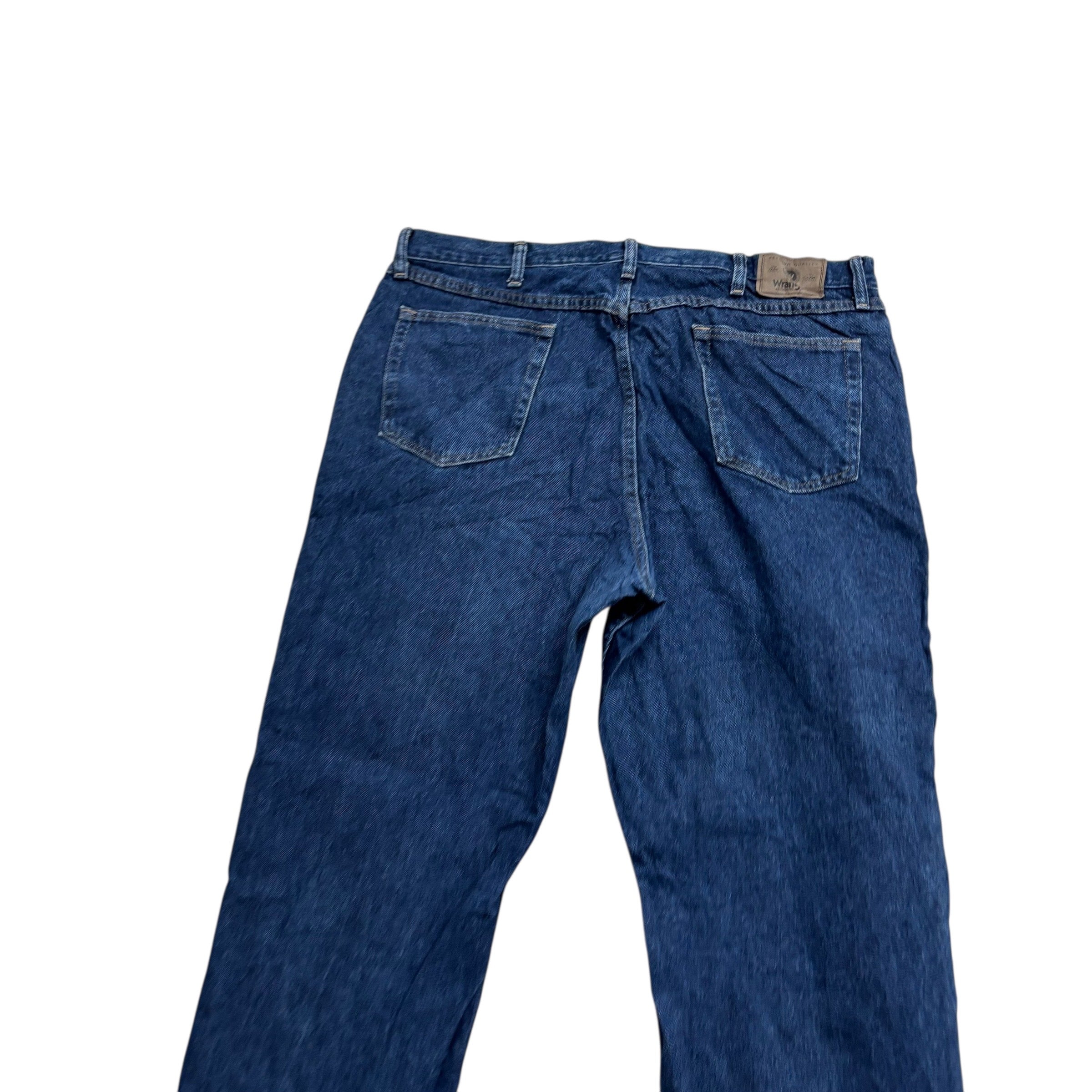 Wrangler Jeans W41 L34 Mens Dark Blue Relaxed Straight Fit Denim (E)