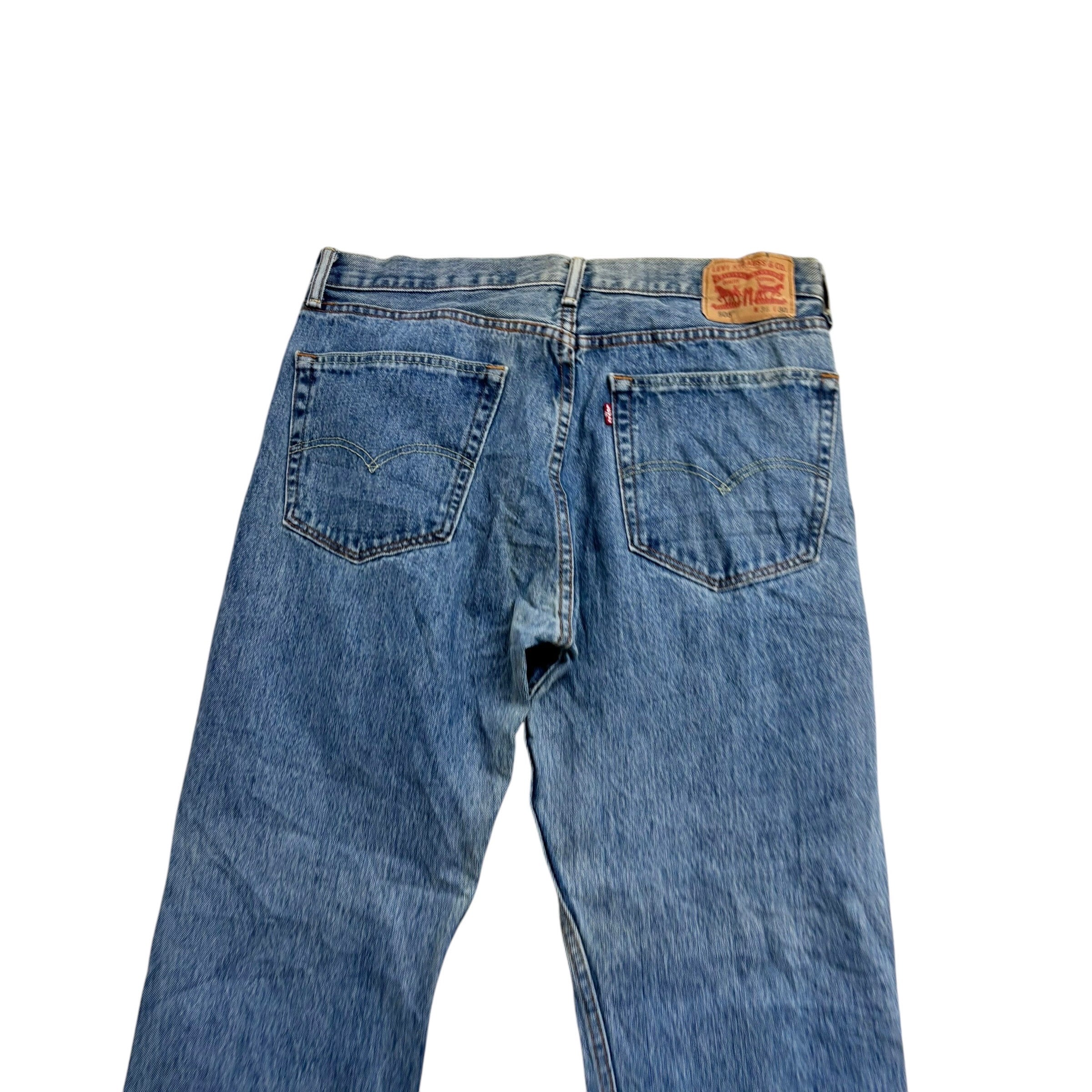 Levis 505 Jeans W36 L30 Mens Light Blue Regular Straight Fit Denim