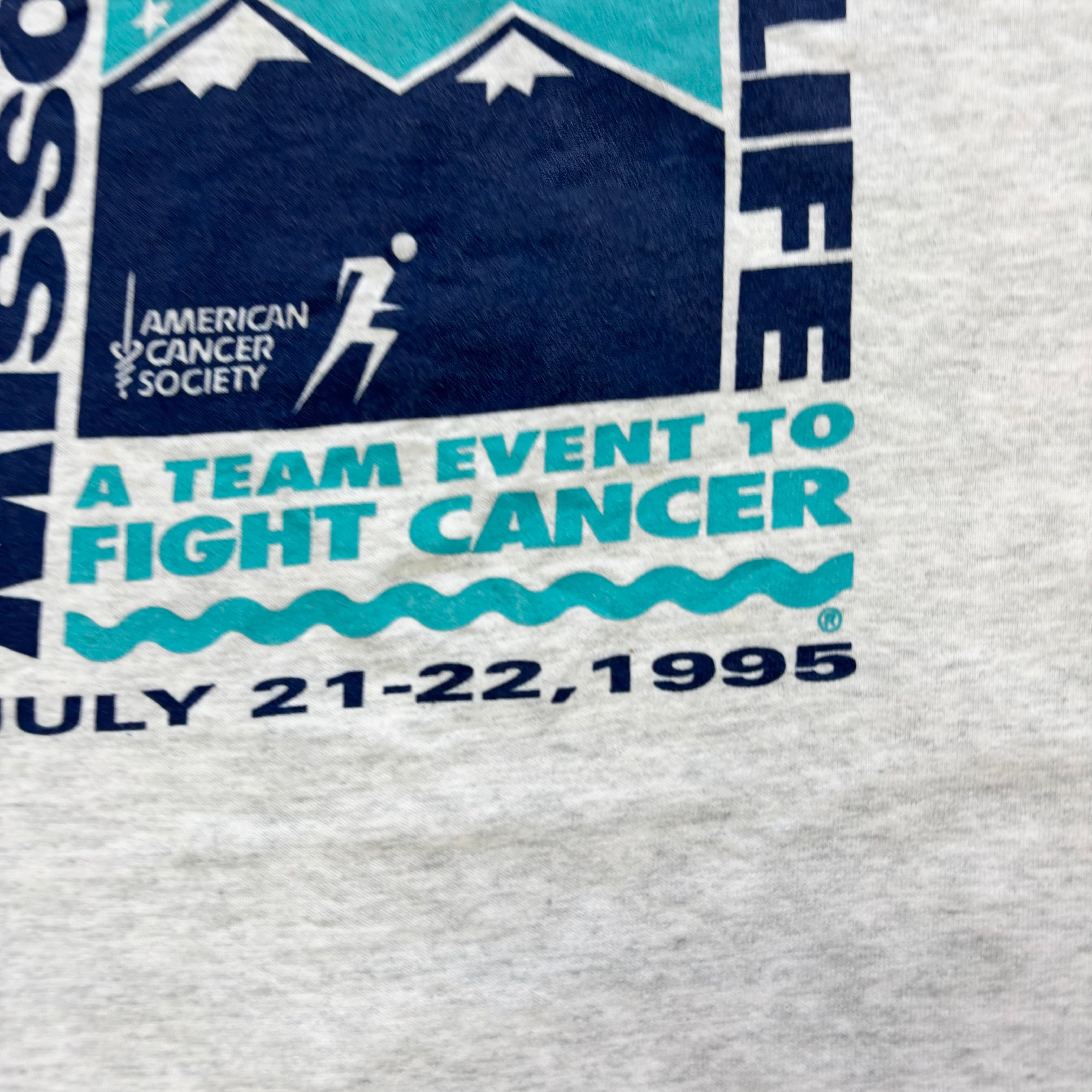 Vintage T Shirt Mens XL Grey Single Stitch Graphic Print 90s Run Relay