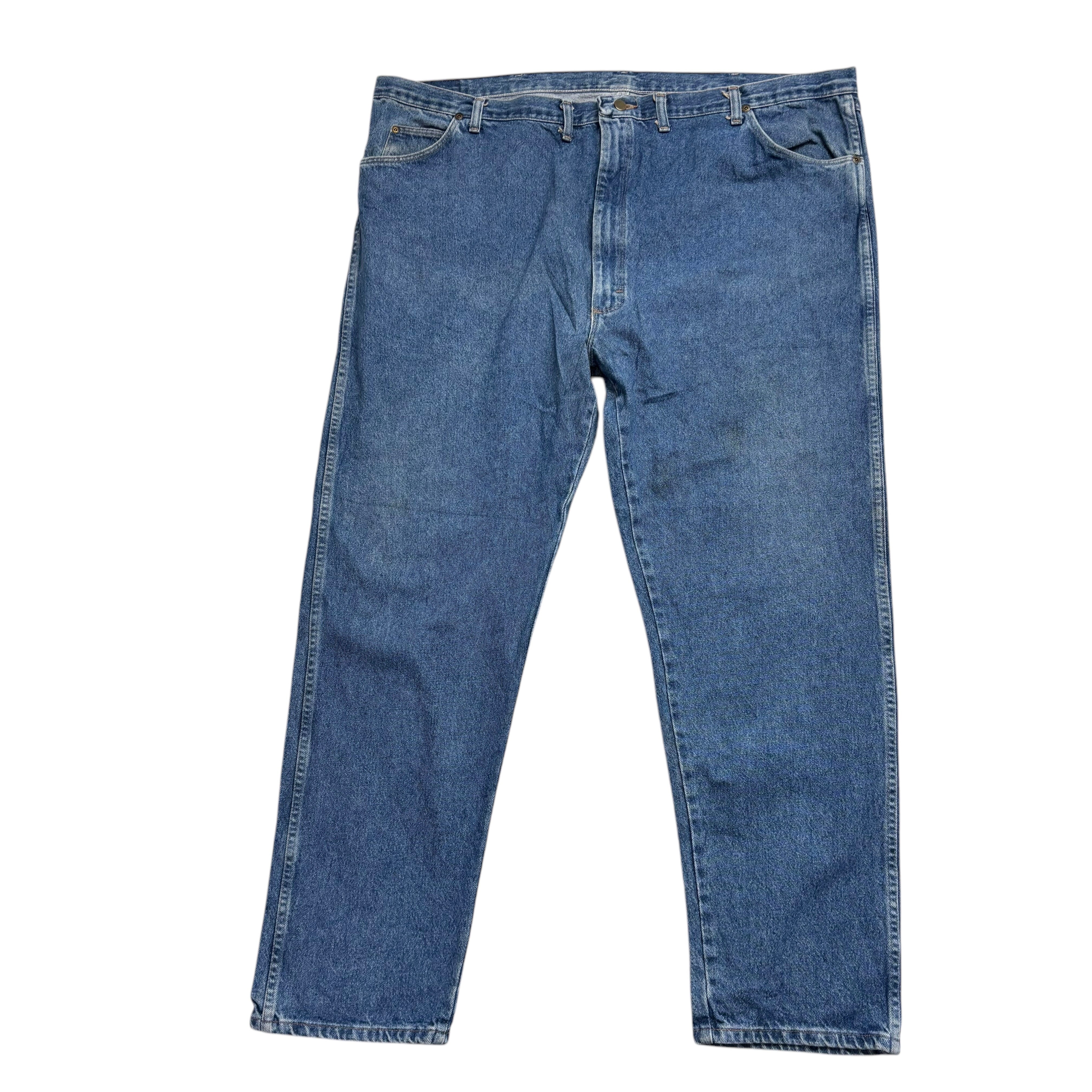 Wrangler Jeans W48 L32 Mens Mid Blue Regular Straight Fit Vintage Denim