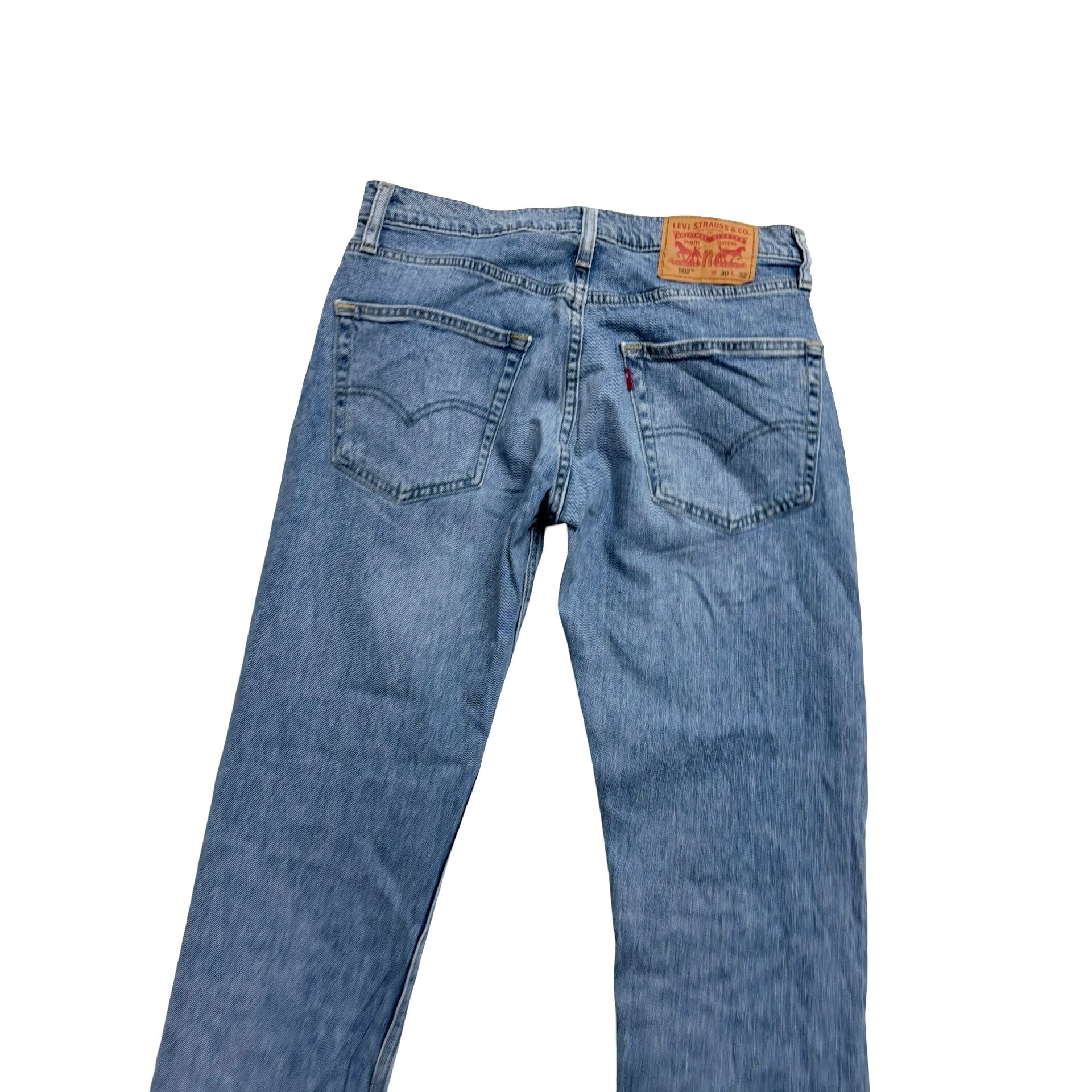 Levis 502 Jeans W30 L31 Mens Light Blue Regular Tapered Fit Stretch Denim (E)