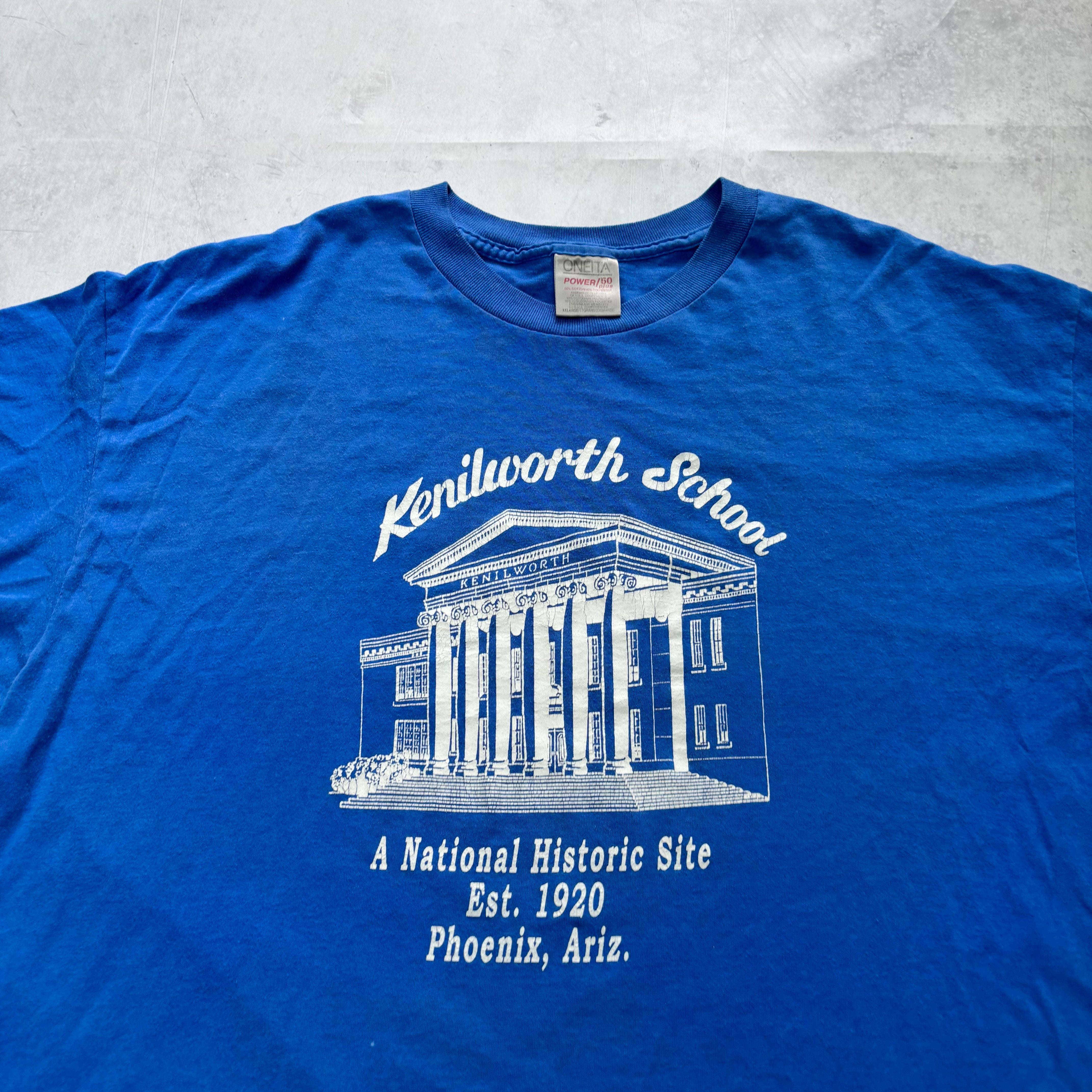 Vintage T Shirt Mens XXL Blue Single Stitch Graphic Print 90s USA (E)
