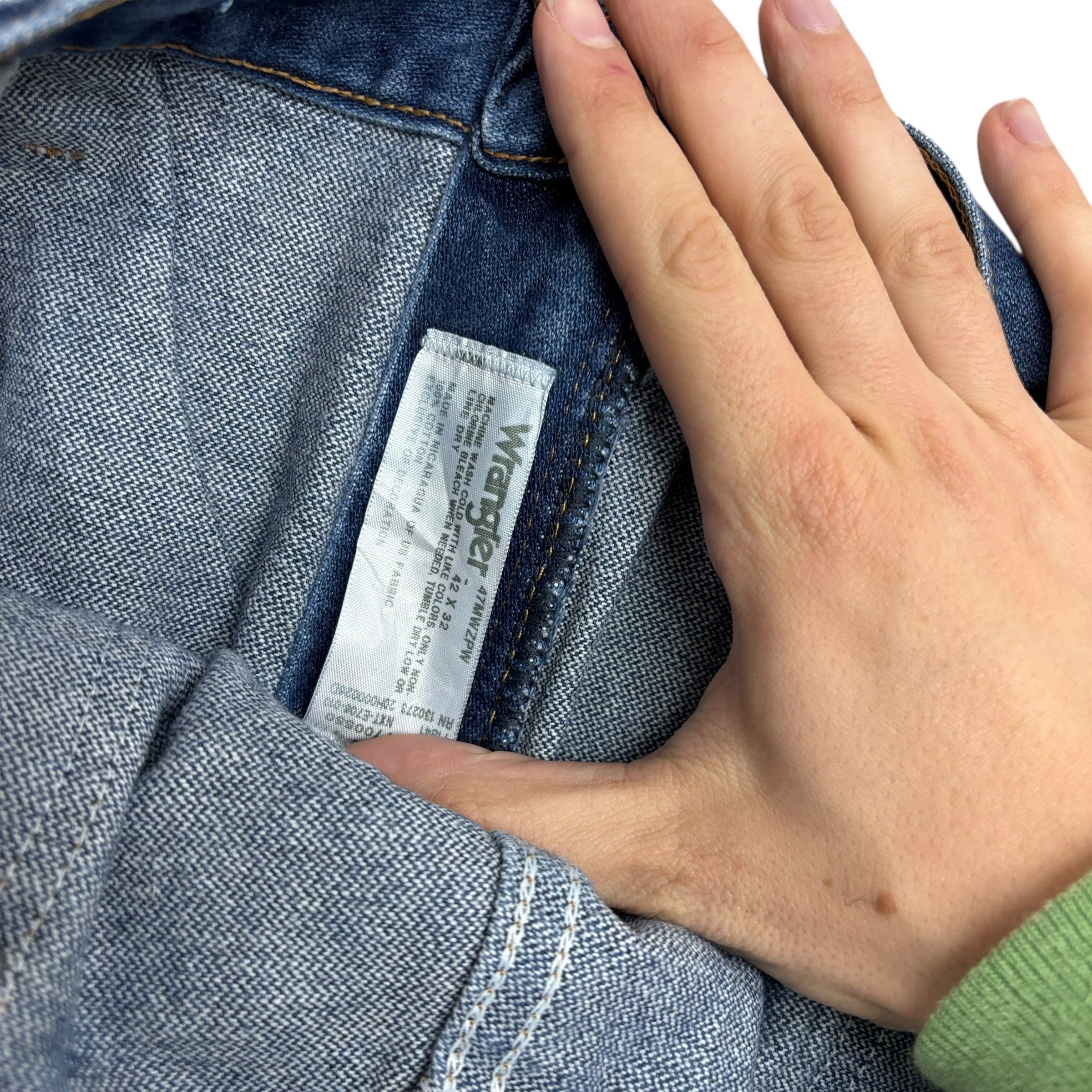 Wrangler Jeans Cowboy Cut W40 L32 Mens Mid Blue 47MWZ Regular Fit Denim (E)