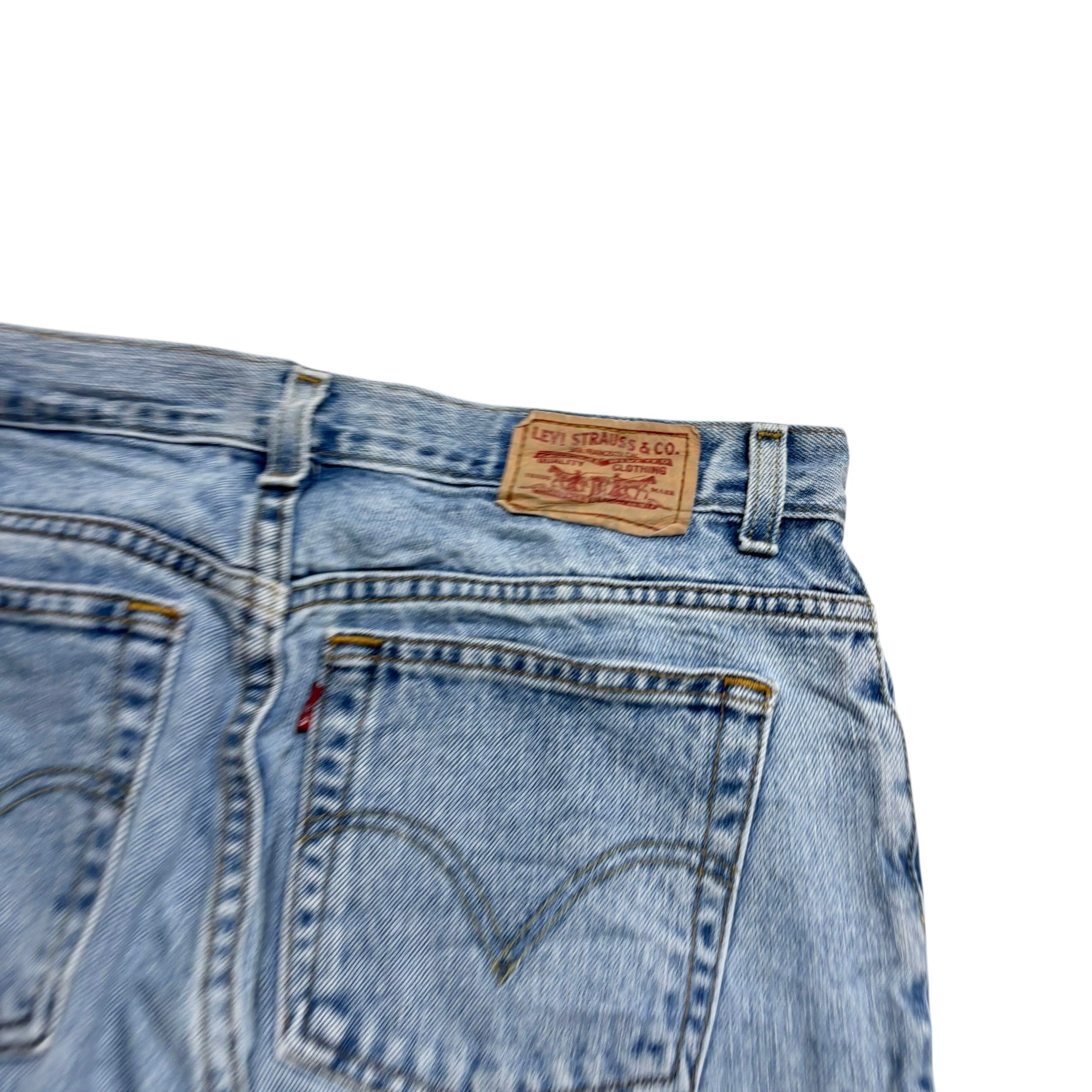 Levis 550 Jeans W32 L31 Womens Light Blue Relaxed Taper Mom Vintage Denim (E)