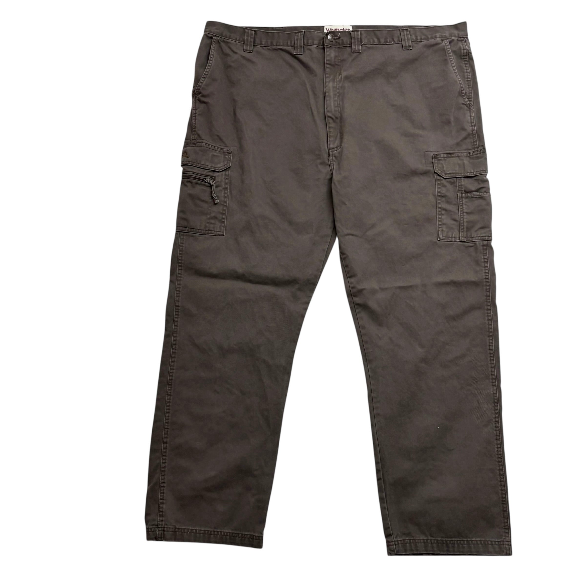 Wrangler Cargo Trousers W48 L32 Mens Brown Relaxed Straight Fit Pants (E)