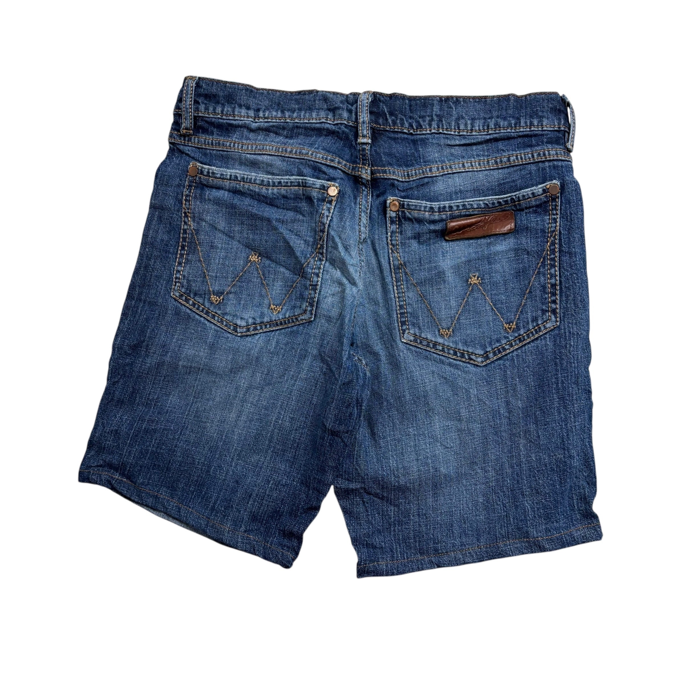 Wrangler Denim Shorts W32 Mens Dark Blue 9in Regular Fit