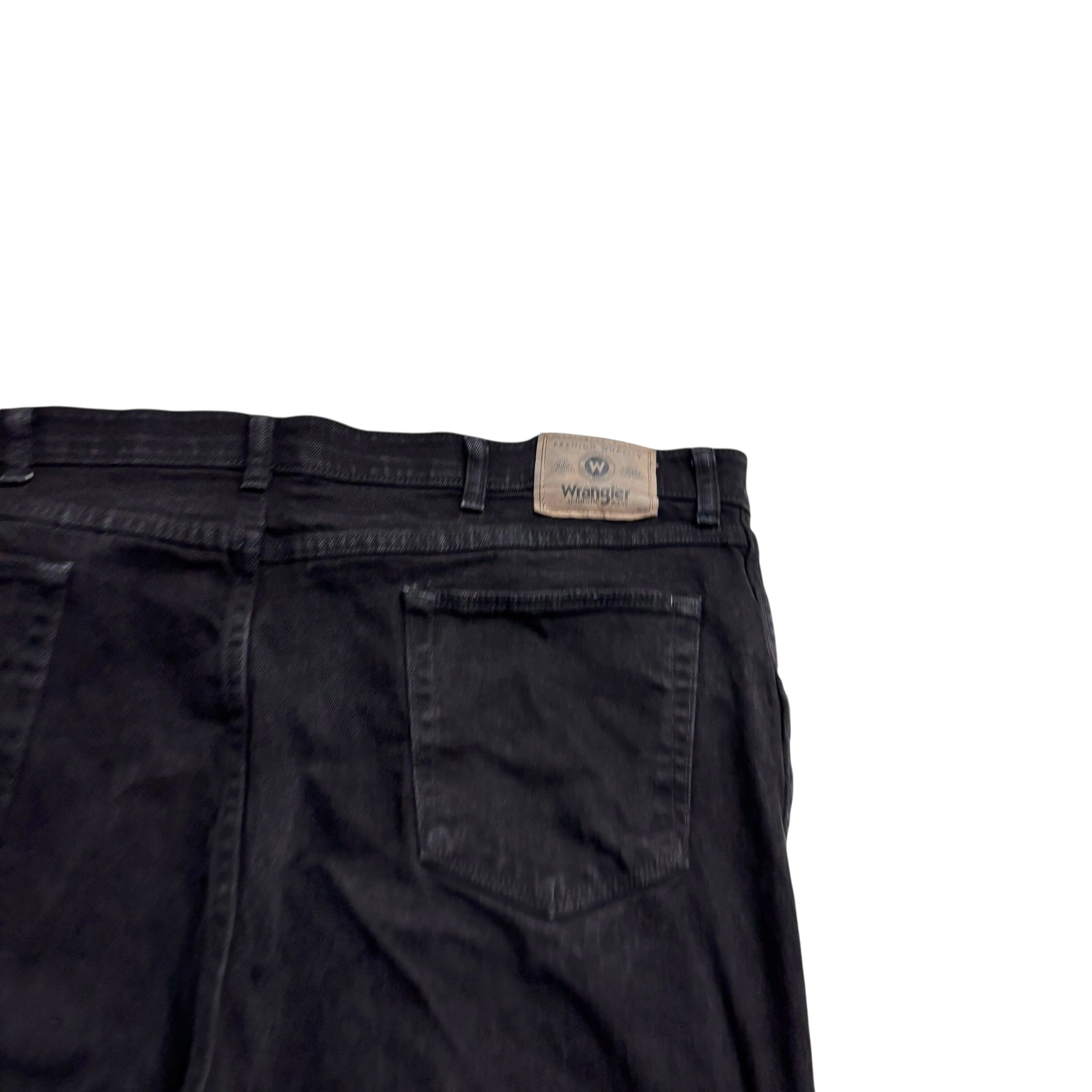 Wrangler Jeans W44 L30 Mens Black Regular Straight Fit Stretch Denim (E)