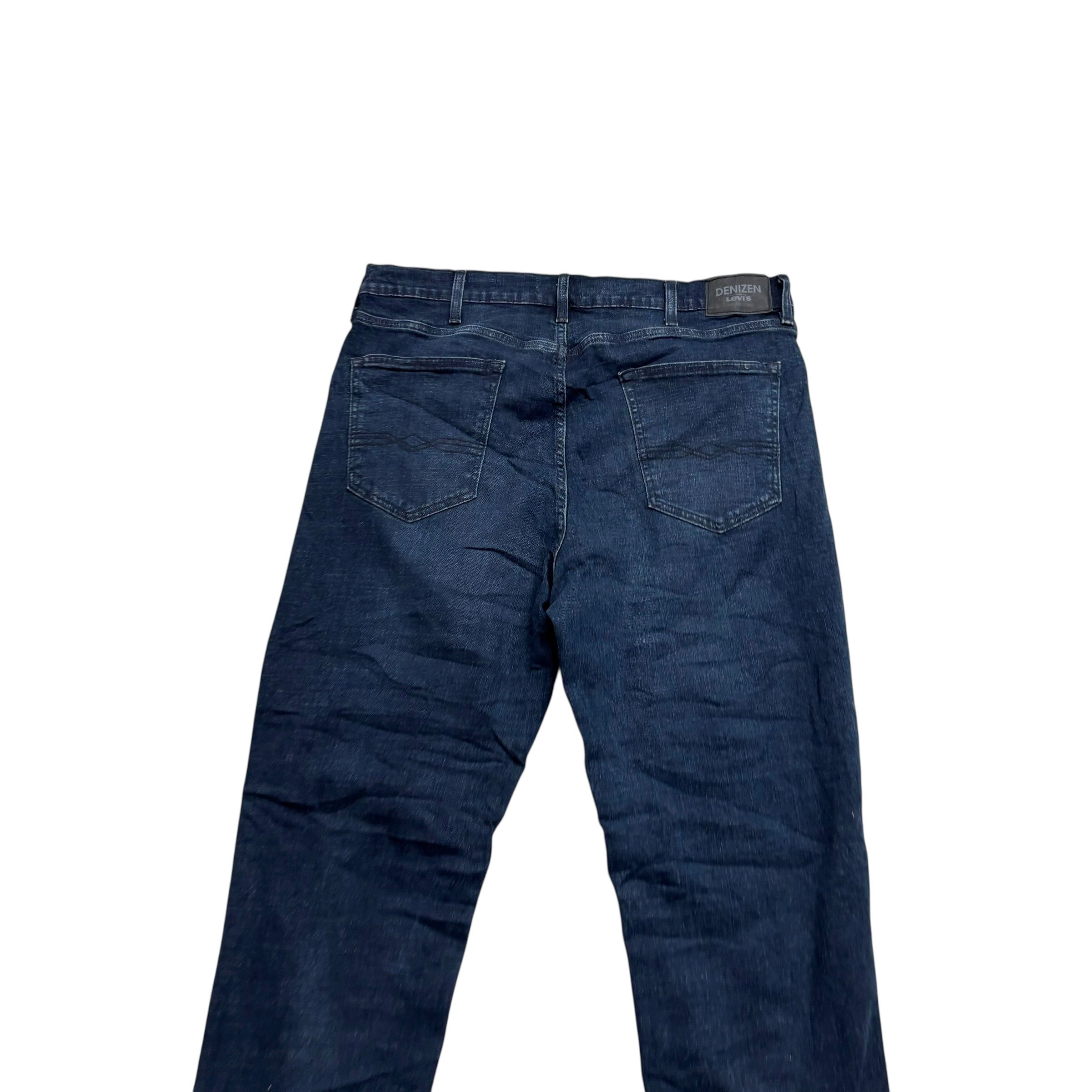 Levis Denizen Jeans W38 L30 Mens Navy Blue Athletic Tapered Stretch Denim (E)