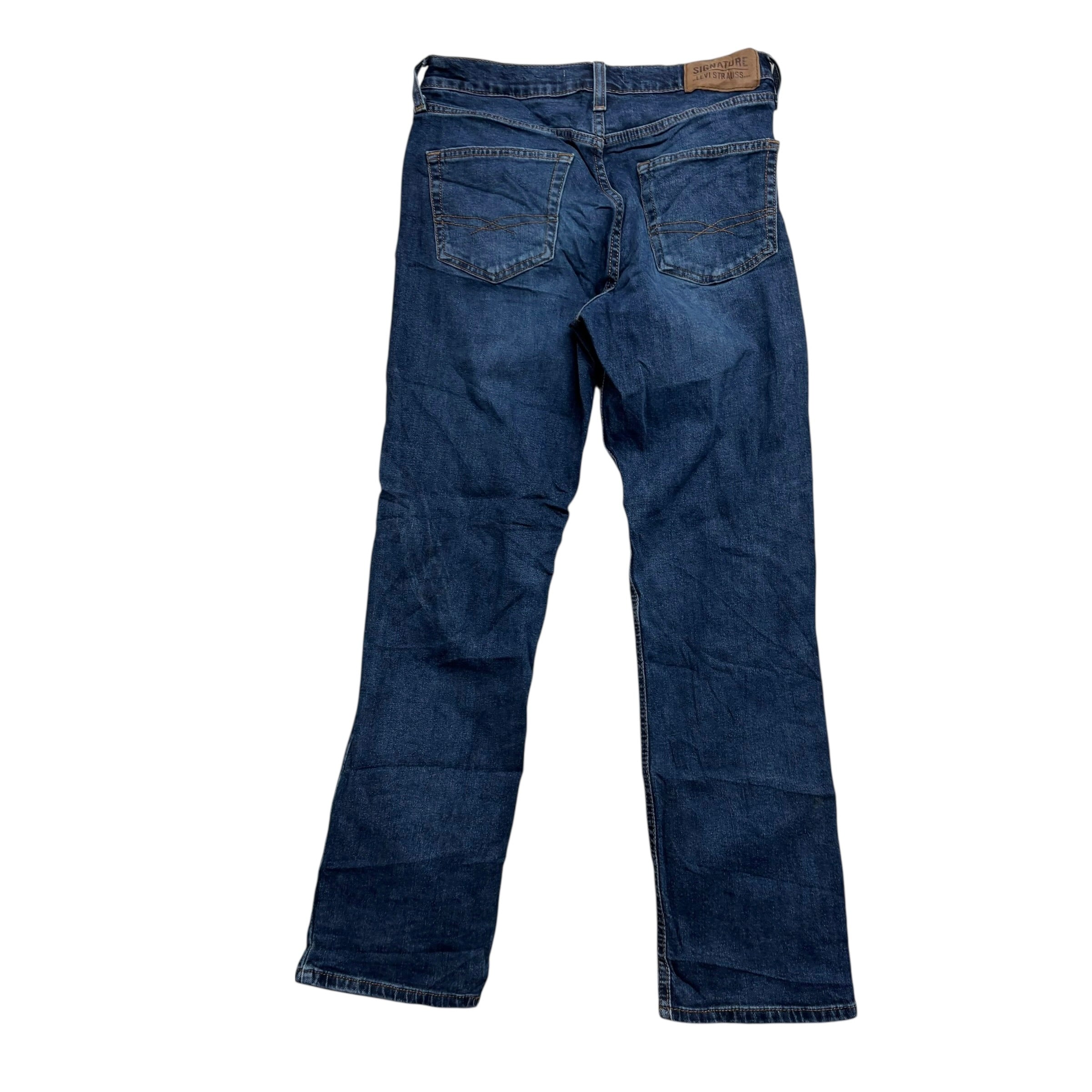 Levis Signature Jeans W28 L30 Mens Dark Blue Athletic Tapered Stretch Denim (E)
