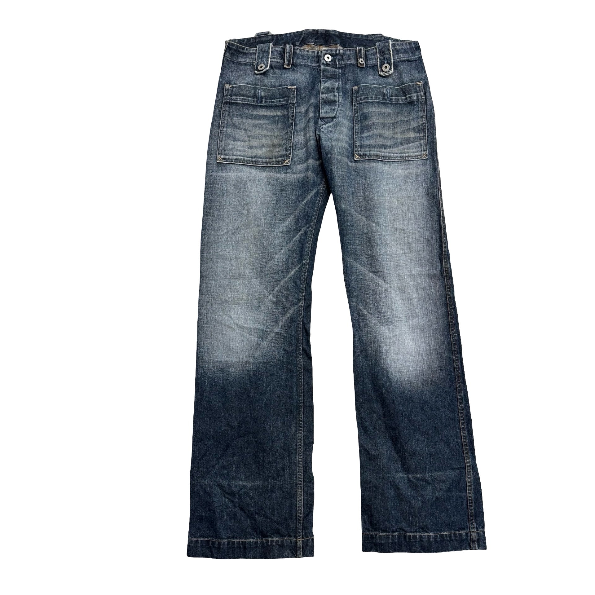 Diesel Cardiel Jeans W34 L34 Mens Y2K Dark Blue Baggy Relaxed Fit Vintage Denim