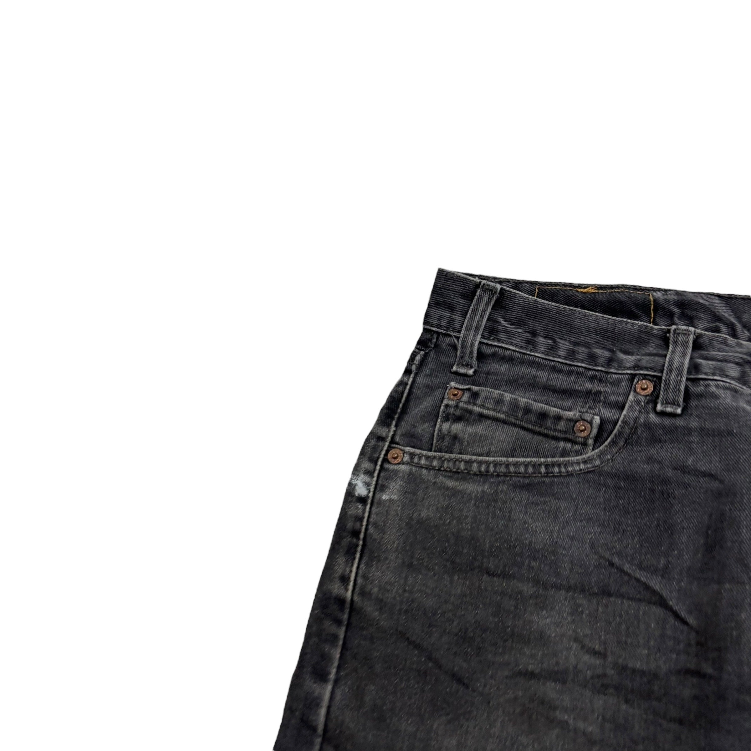 Levis 505 Jeans W36 L36 Mens Black Regular Straight Fit Vintage Denim (F)