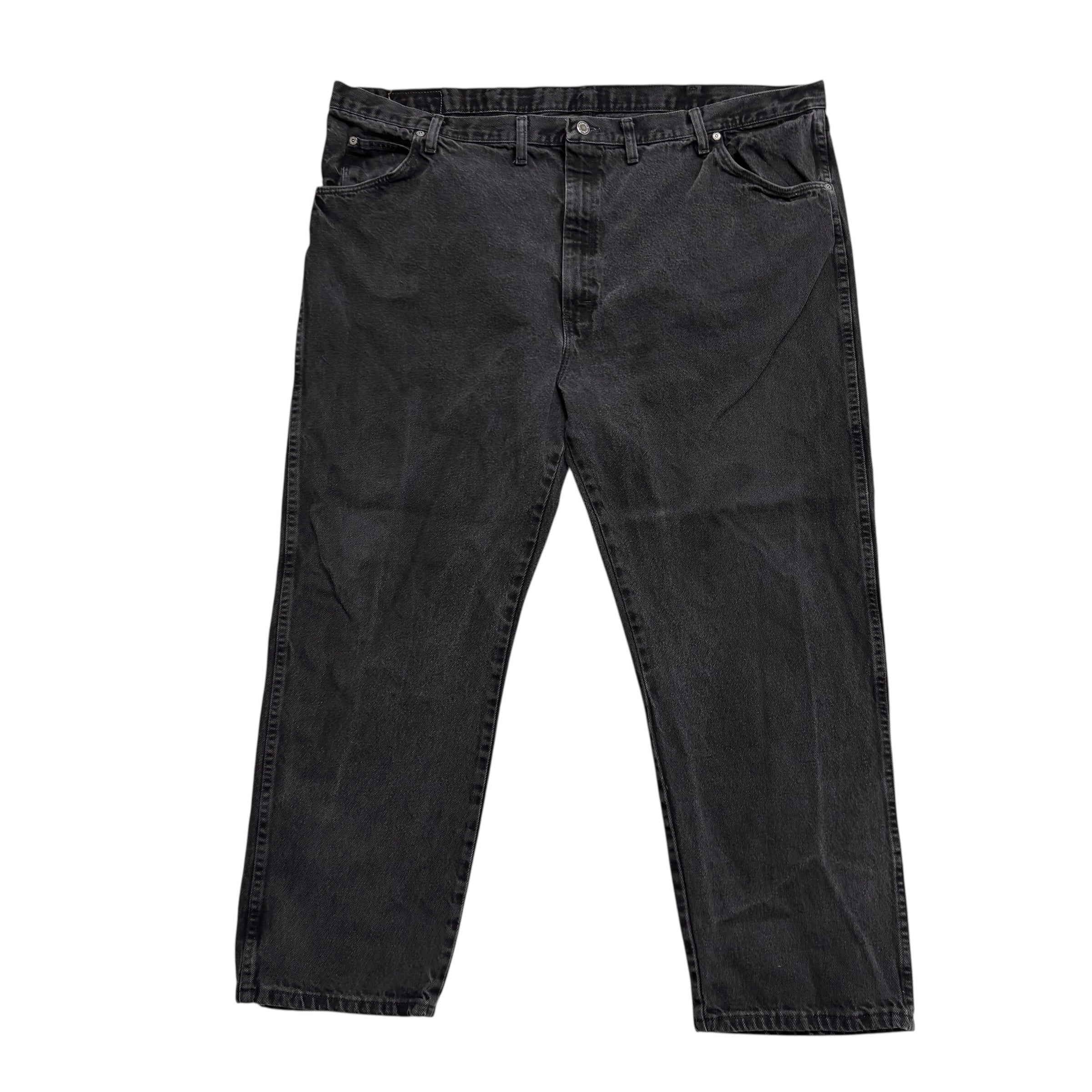 Wrangler Jeans W48 L29 Mens Black Regular Straight Fit Denim