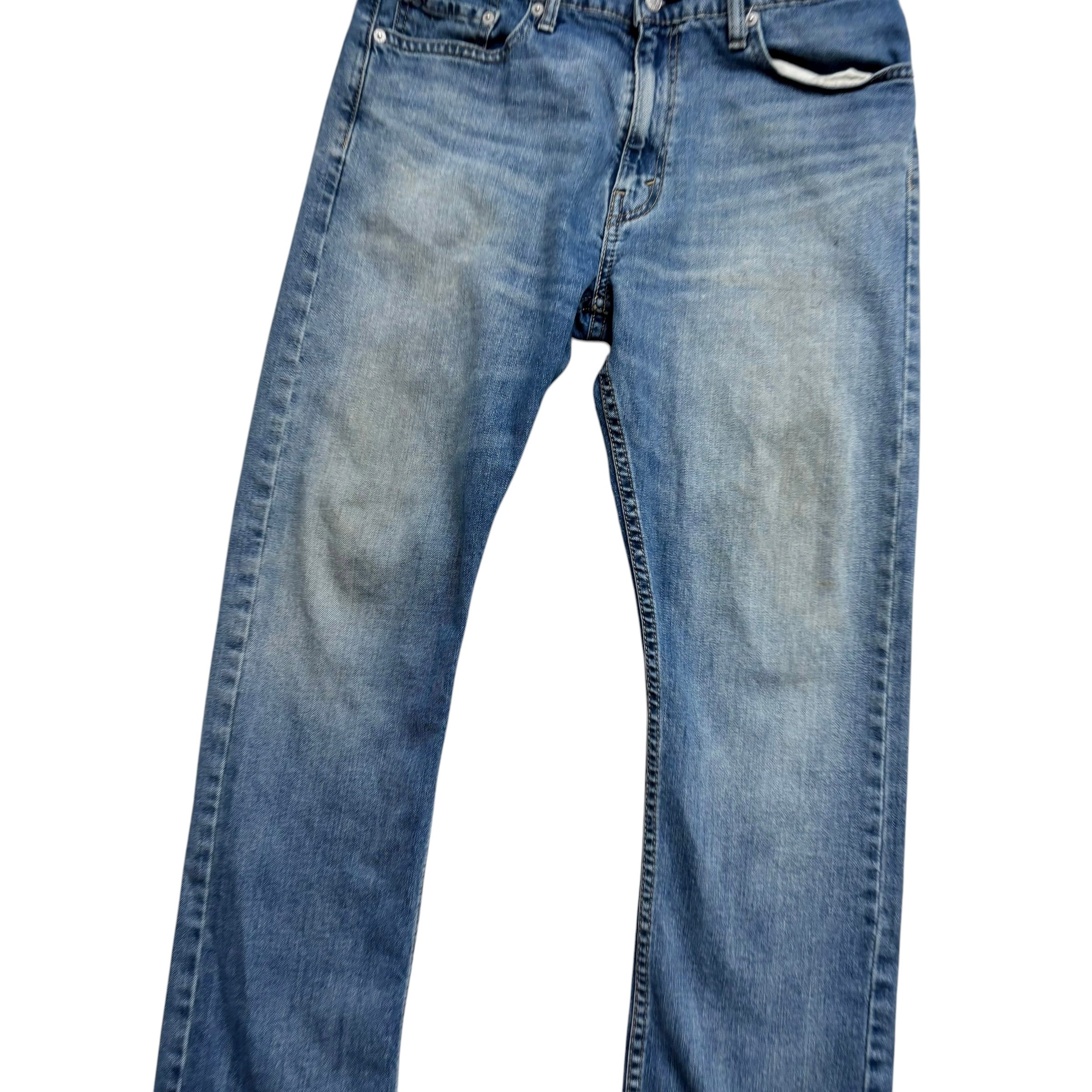 Levis 513 Jeans W34 L29 Mens Mid Blue Slim Straight Fit Stretch Denim (F)