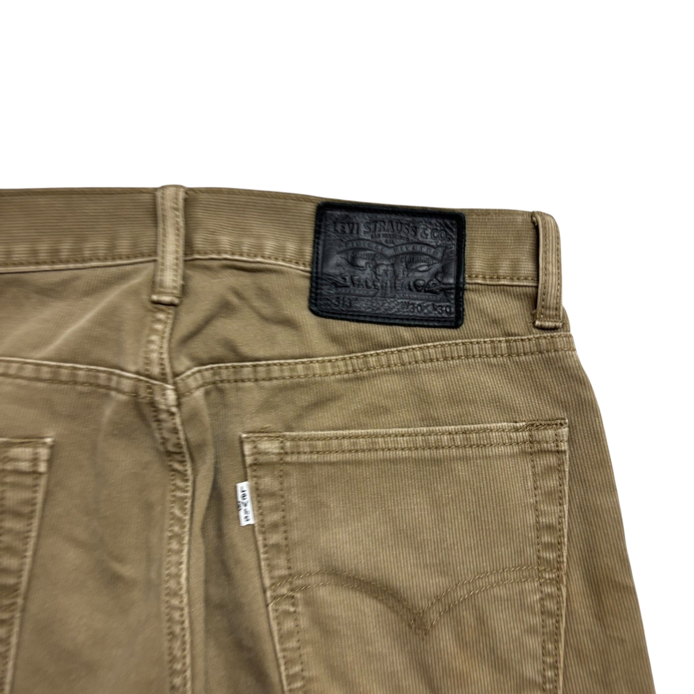 Levis 513 Corduroy Trousers W30 L30 Mens Olive Green Slim Straight Fit (F)