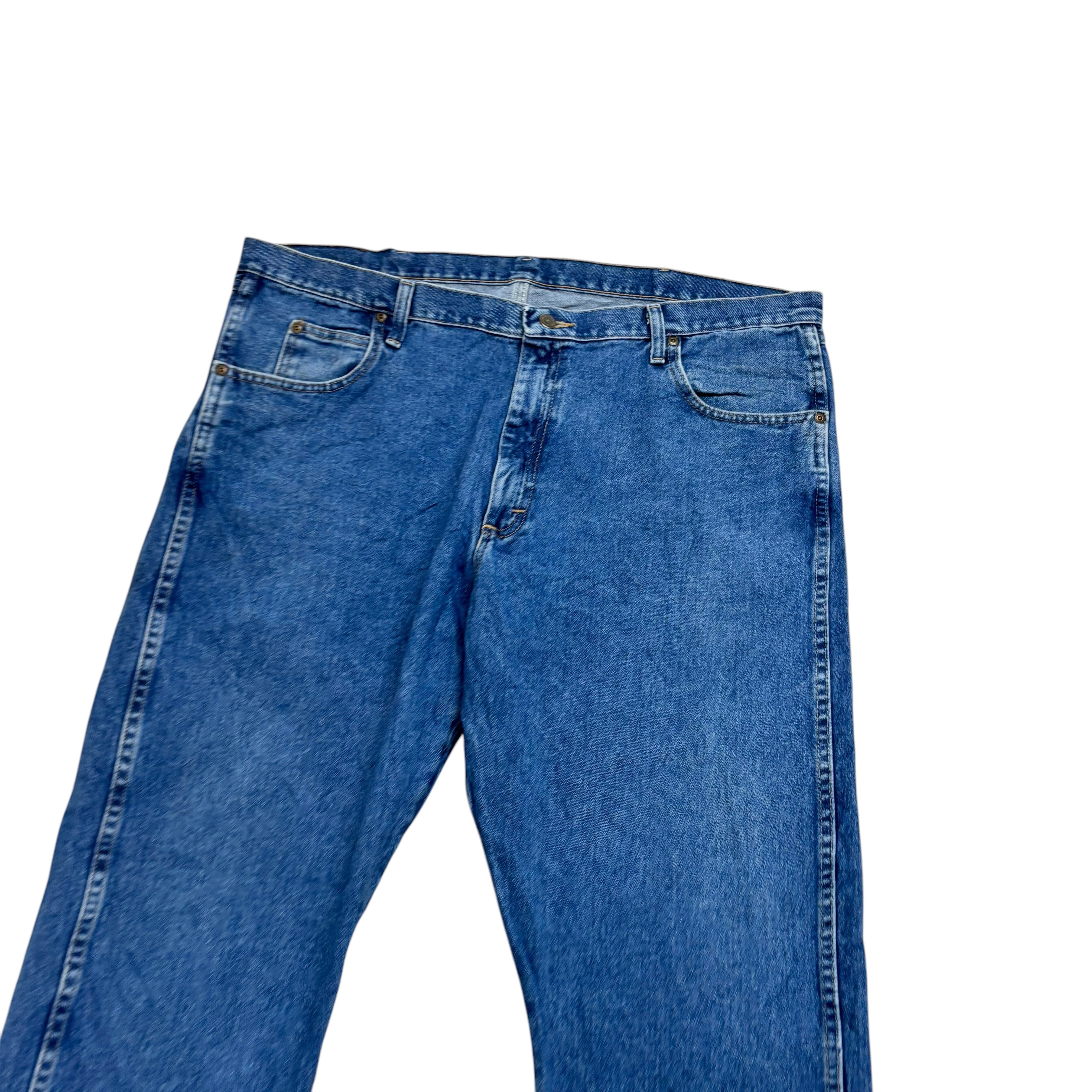 Wrangler Jeans W42 L30 Mens Mid Blue Relaxed Straight Fit Vintage Denim