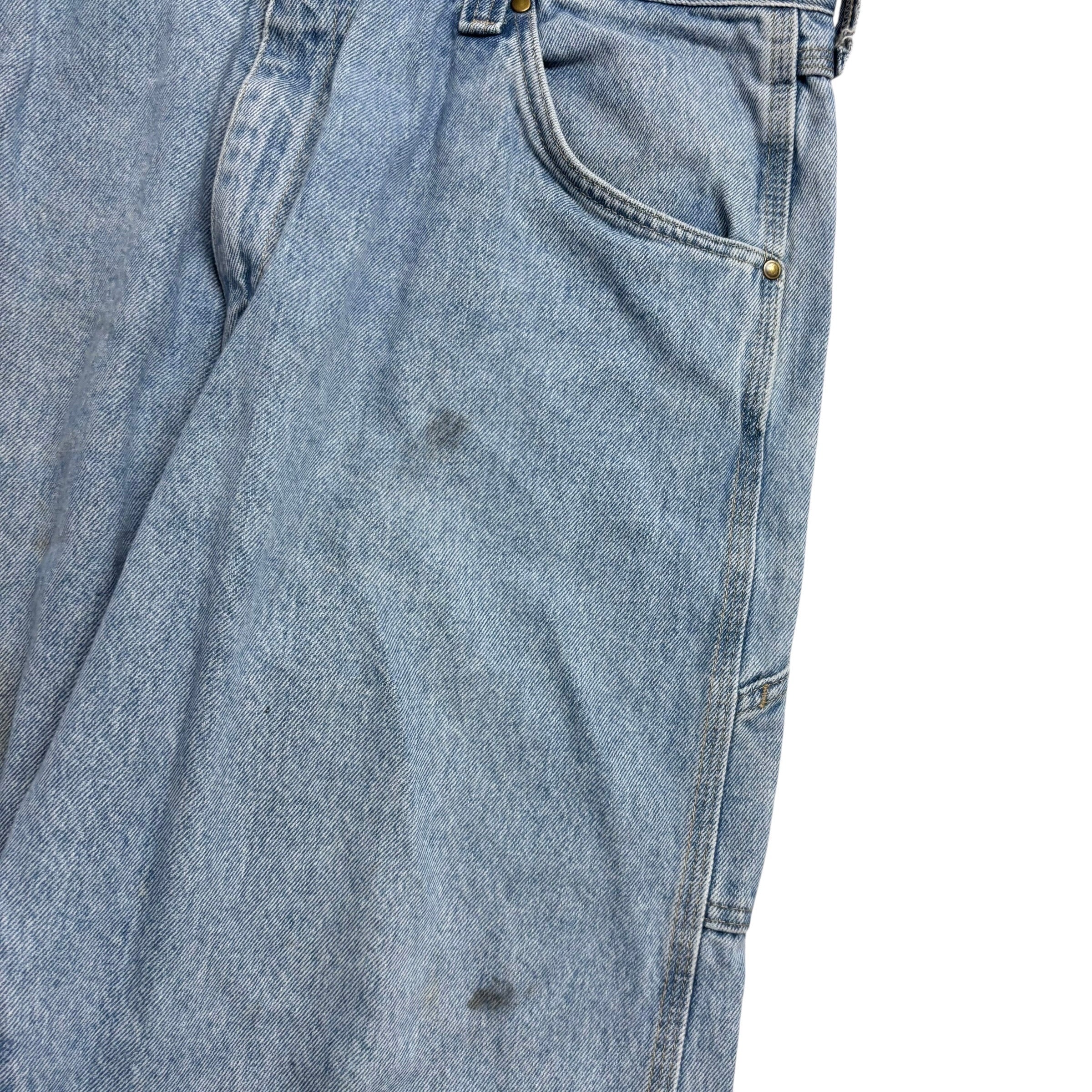 Wrangler Carpenter Jeans W38 L30 Mens Light Blue Baggy Relaxed Straight Fit (F)