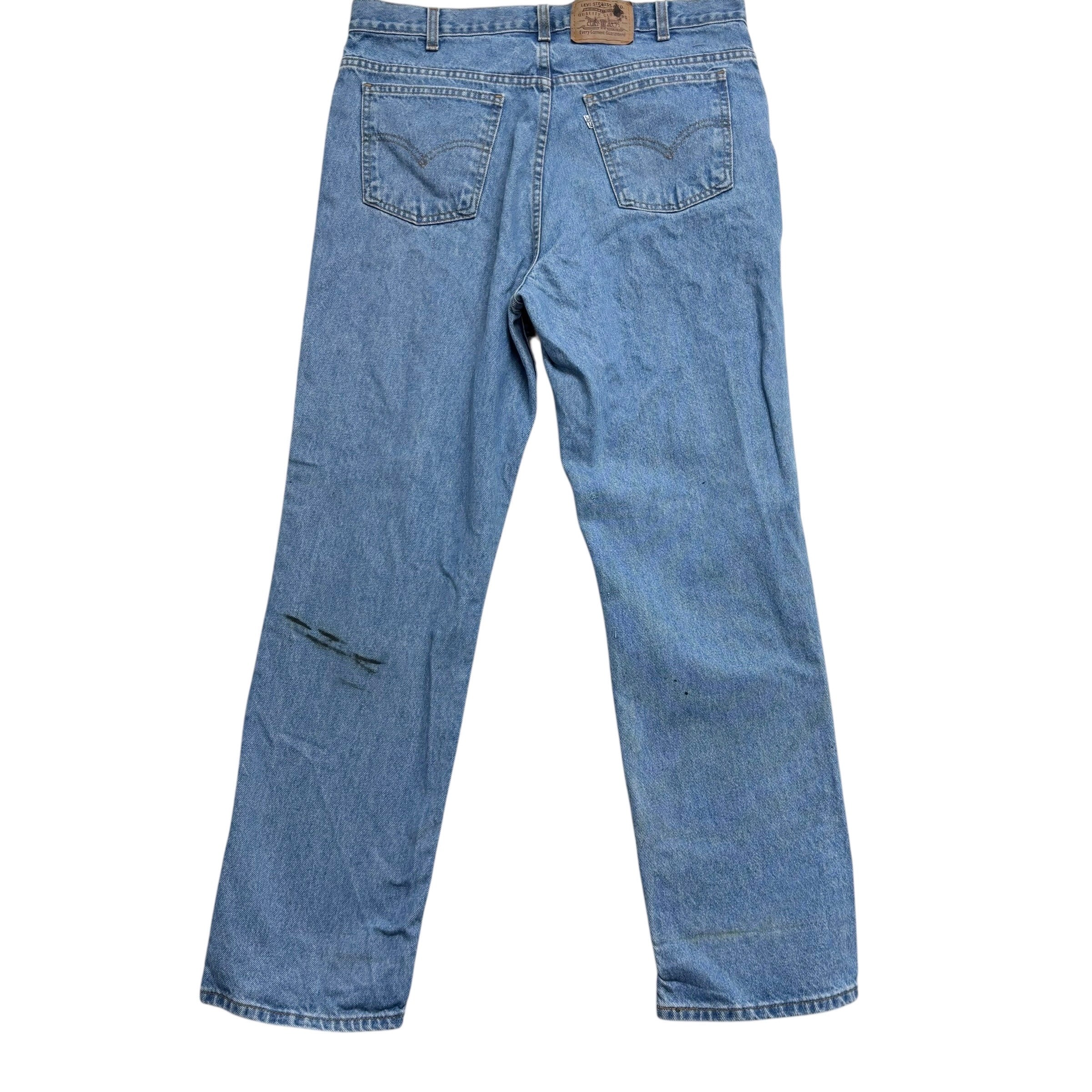 Levis Jeans W36 L31 Mens Light Blue Regular Straight Fit Vintage Denim (F)