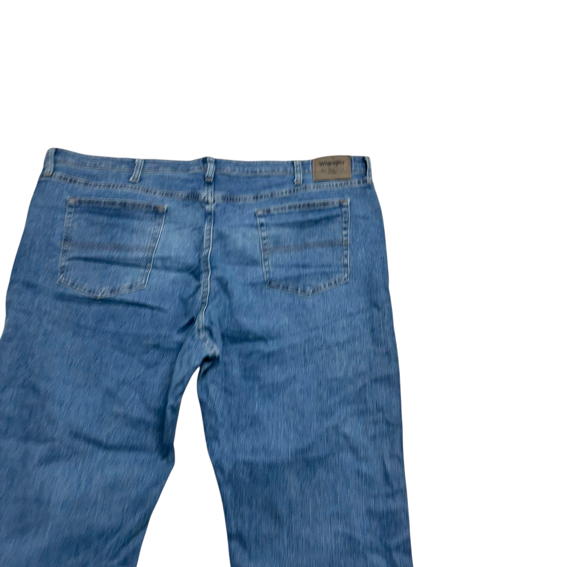 Wrangler Jeans W48 L30 Mens Mid Blue Regular Straight Fit Stretch Denim (E)