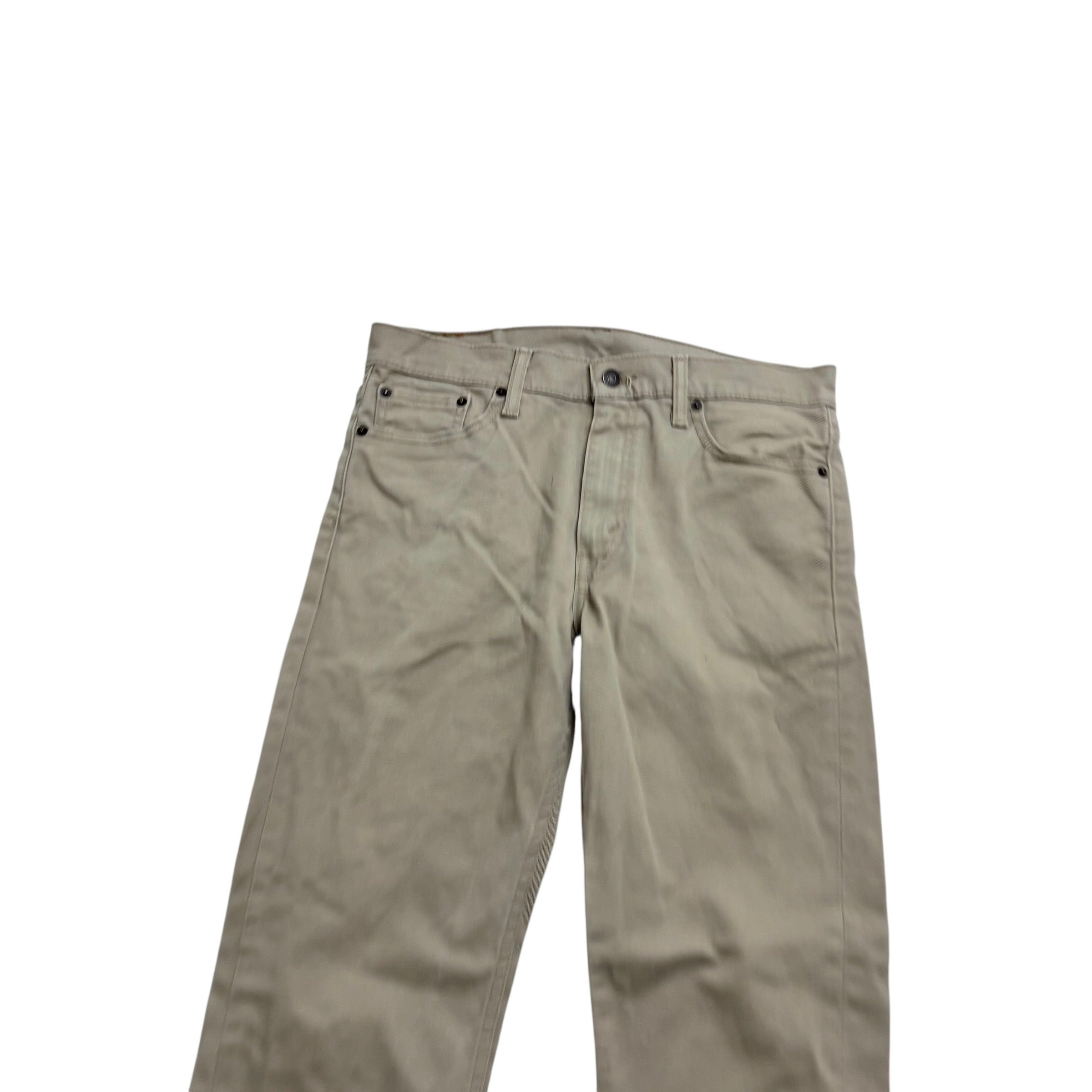 Levis 513 Jeans W32 L34 Mens Beige Slim Straight Fit Stretch Denim