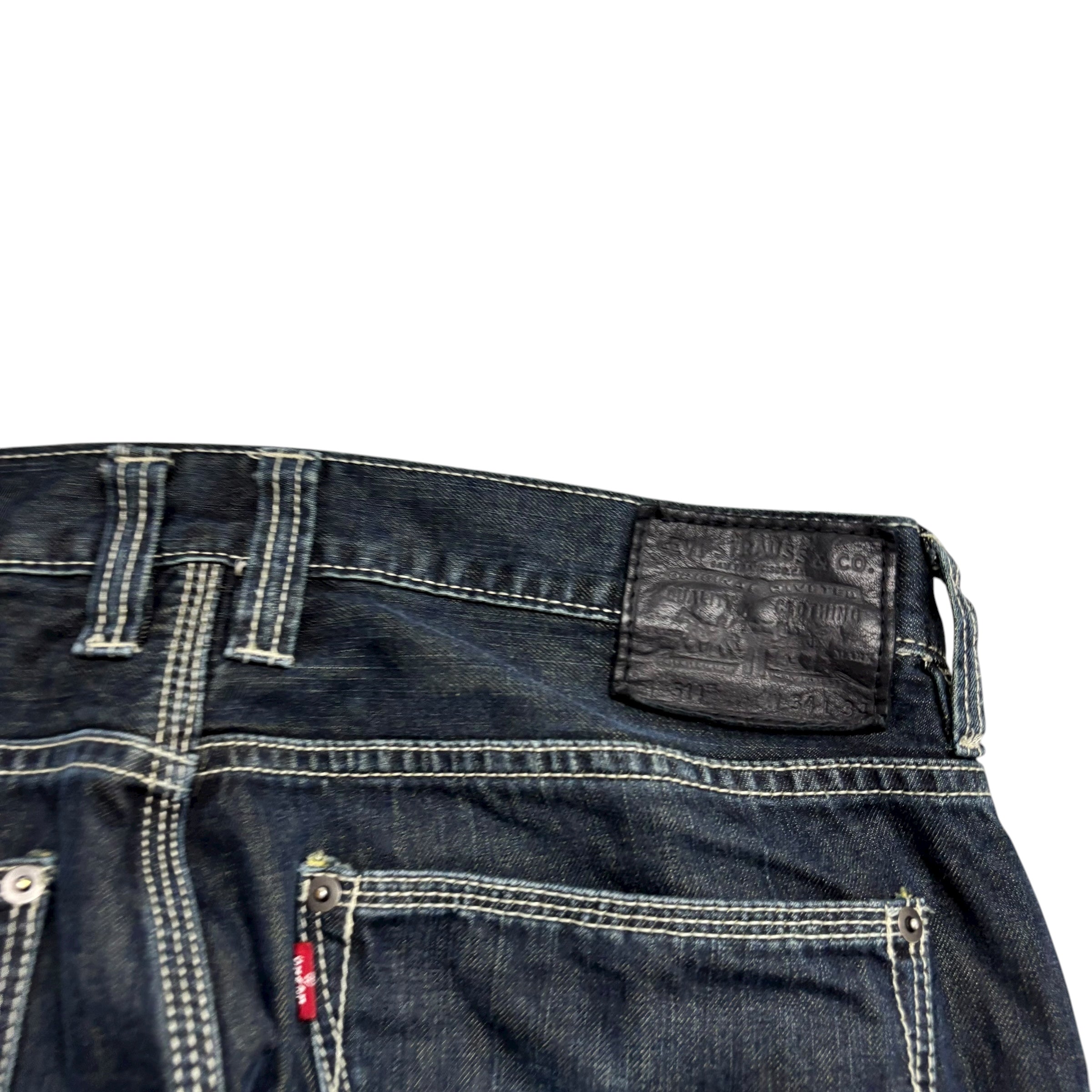 Levis 514 Jeans W33 L33 Mens Dark Blue Regular Straight Fit Vintage Denim (E)