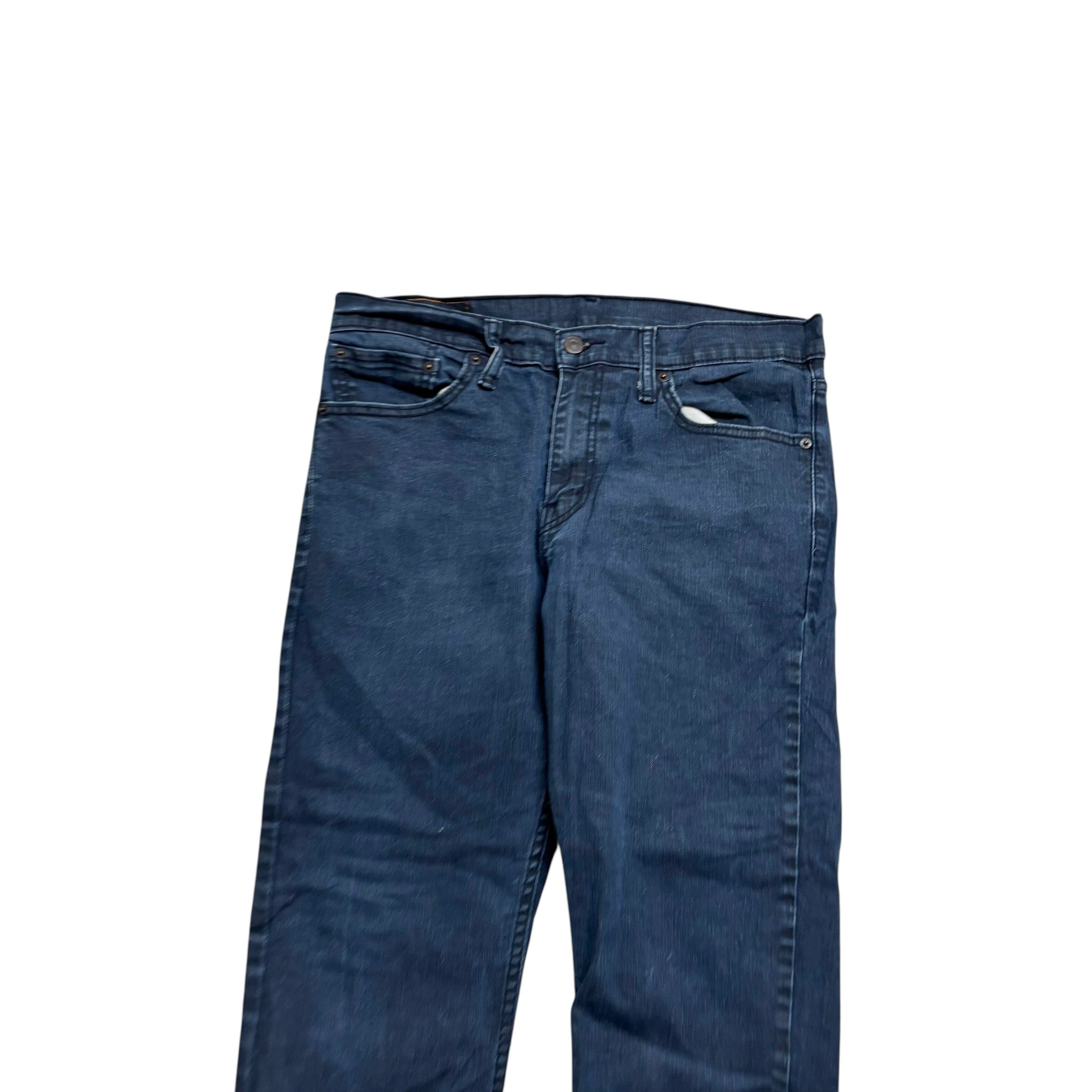 Levis 511 Jeans W33 L29 Mens Waxed Navy Blue Slim Fit Stretch Denim (E)