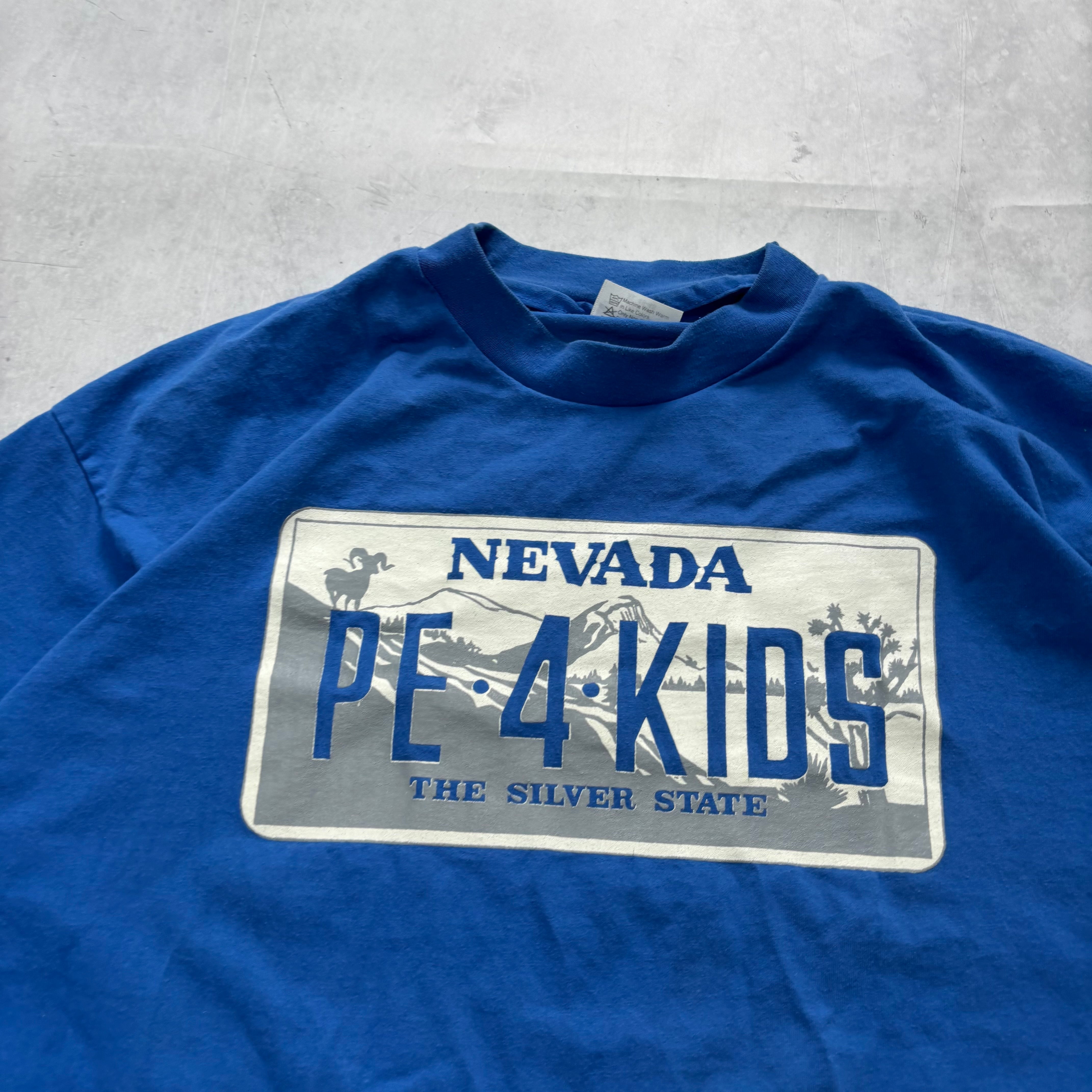 Vintage T Shirt Mens Large Blue Single Stitch Graphic Print 90s USA Tourist (E)