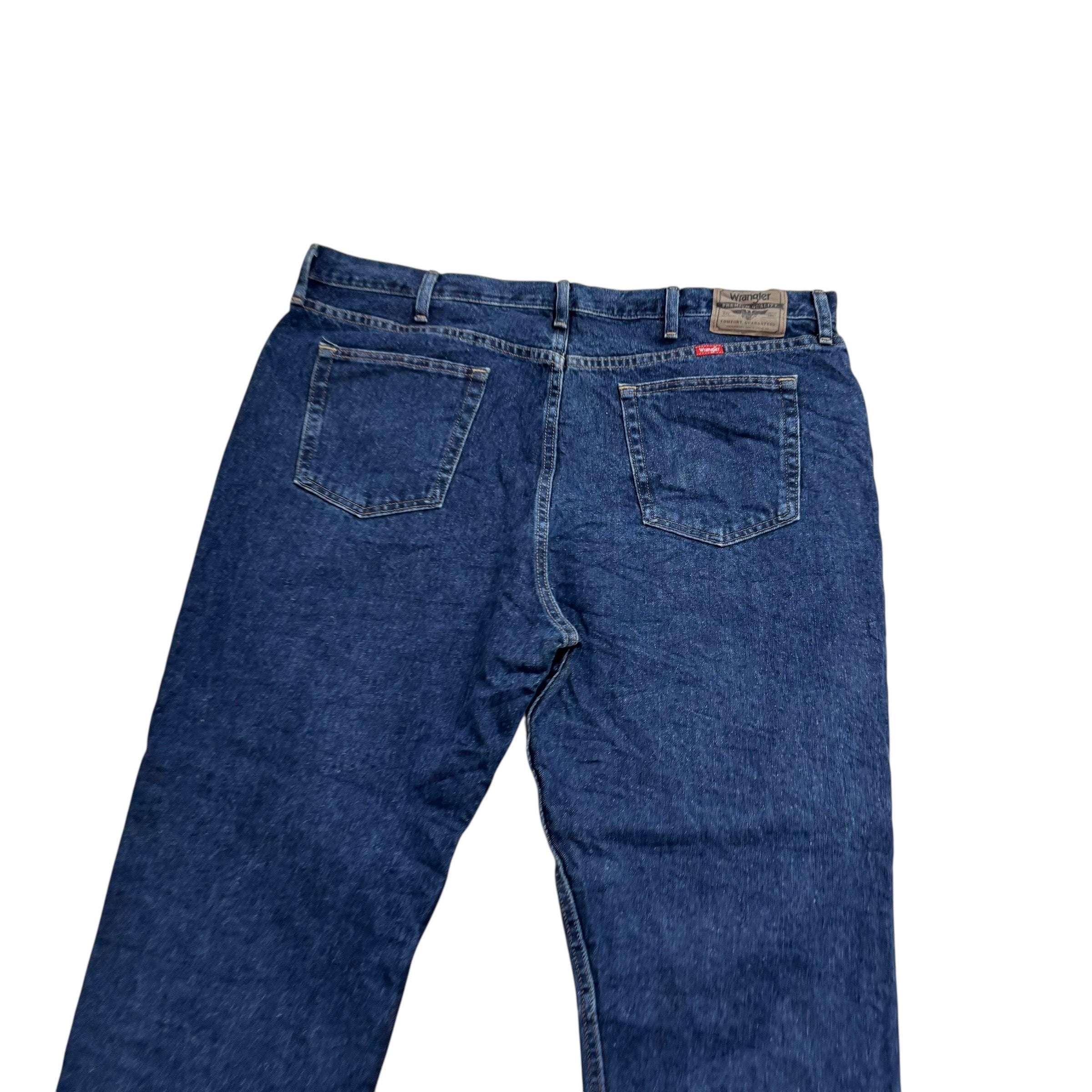 Wrangler Jeans W44 L30 Mens Dark Blue Regular Straight Fit Denim (E)