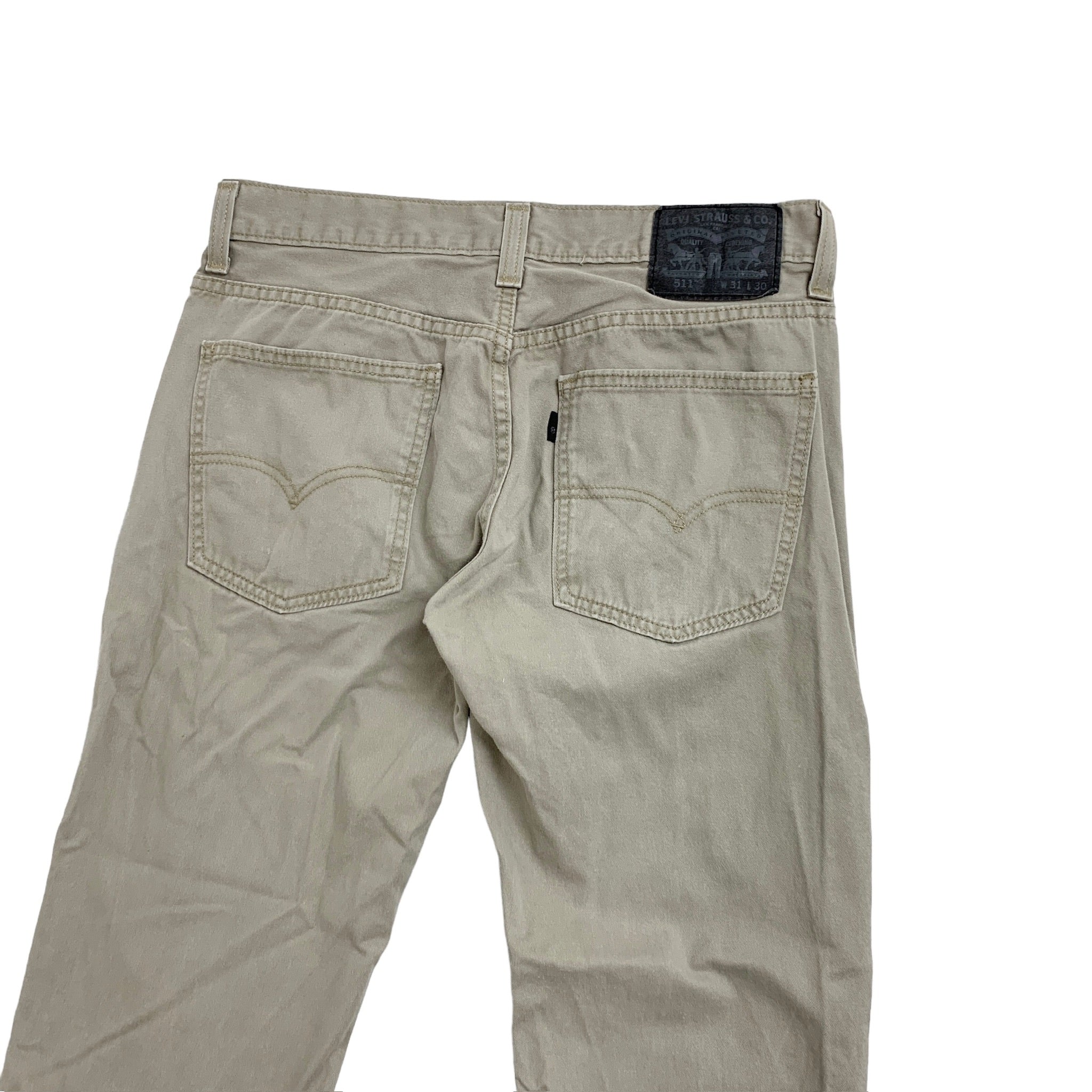 Levis 511 Trousers W31 L34 Mens Beige Stone Slim Fit Cotton Pants