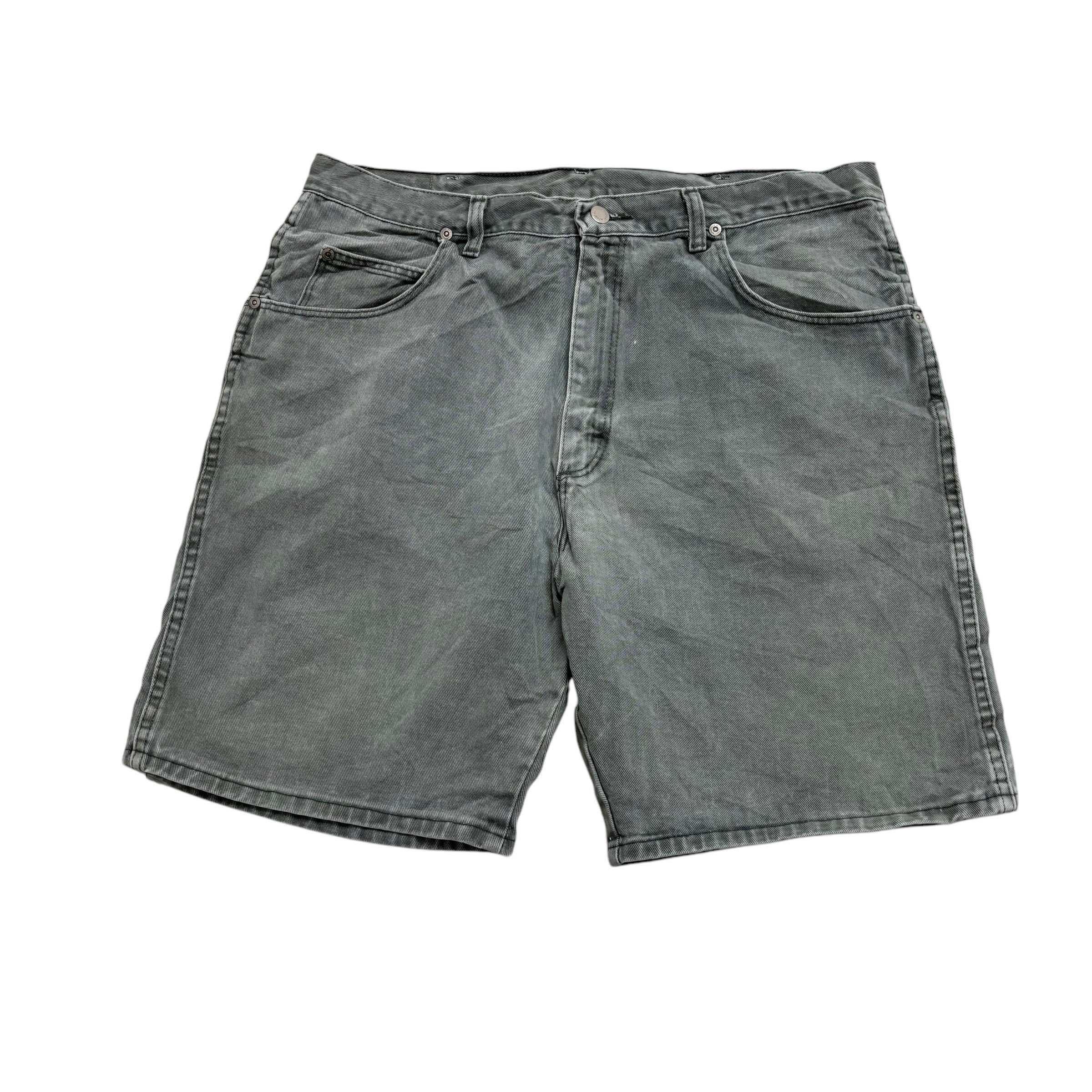 Vintage Wrangler Baggy Jorts W36 Mens Denim Shorts Green Relaxed Fit