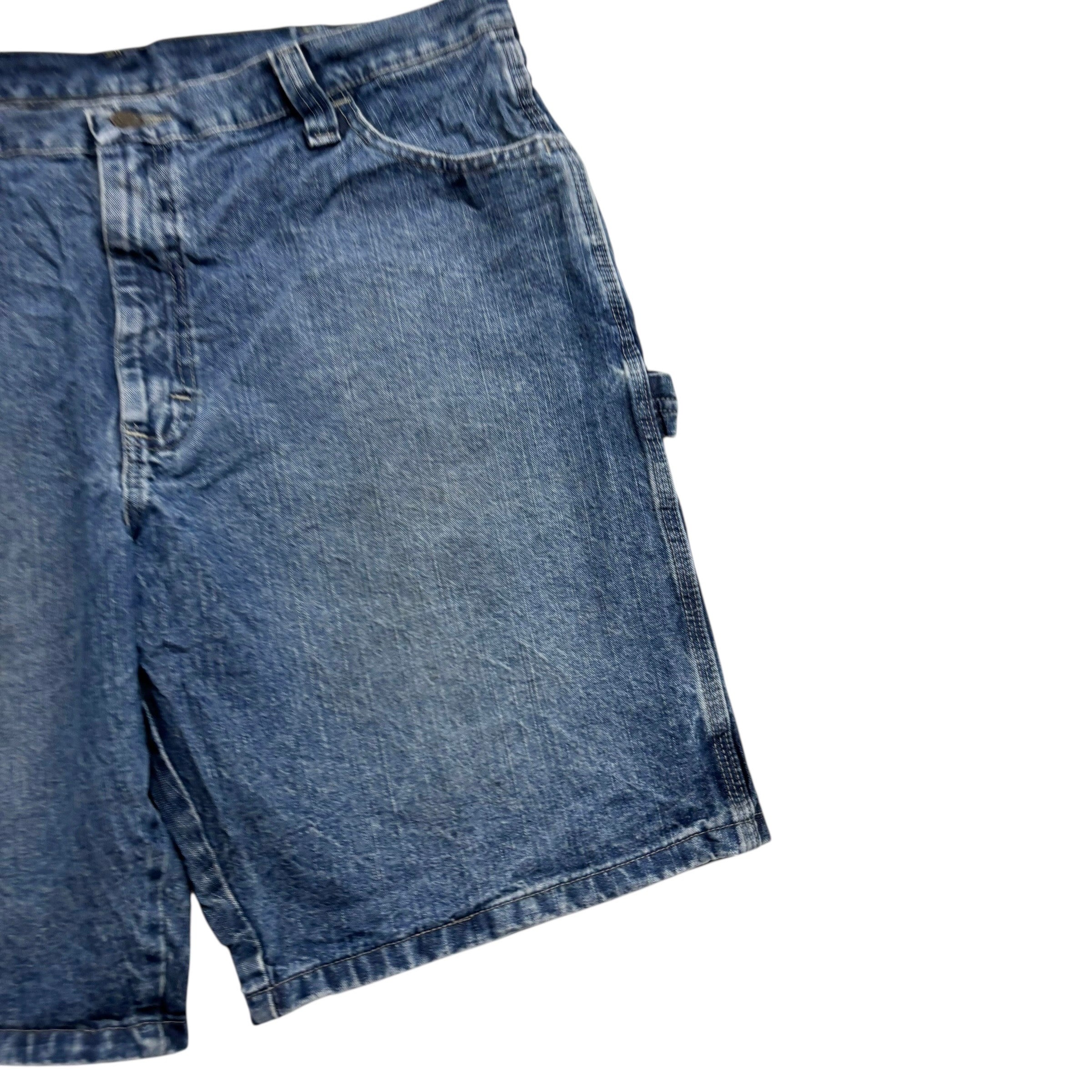 Wrangler Baggy Jorts W38 Mens Mid Blue Carpenter Denim Shorts Relaxed Fit