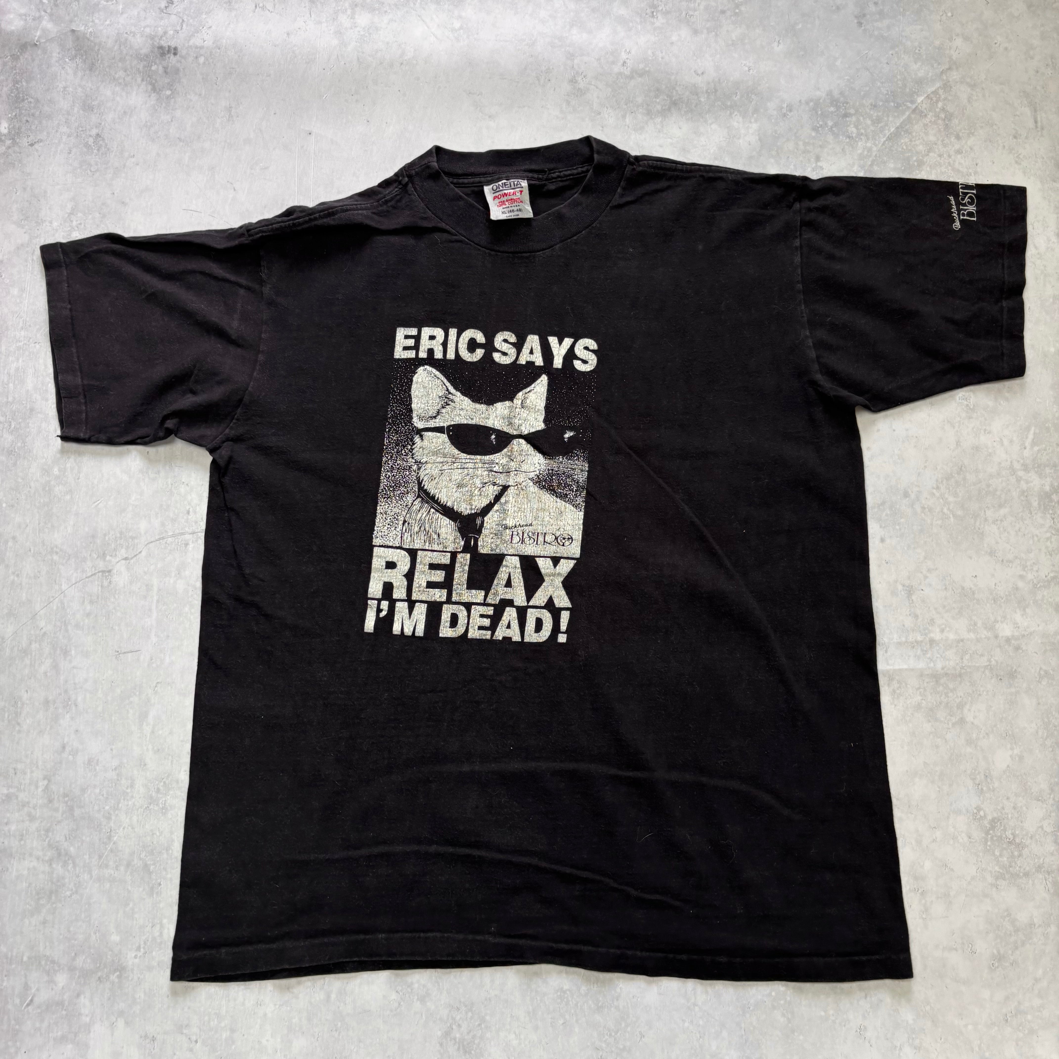 Vintage T Shirt Mens Large Black Single Stitch Graphic Print 90s USA (F)