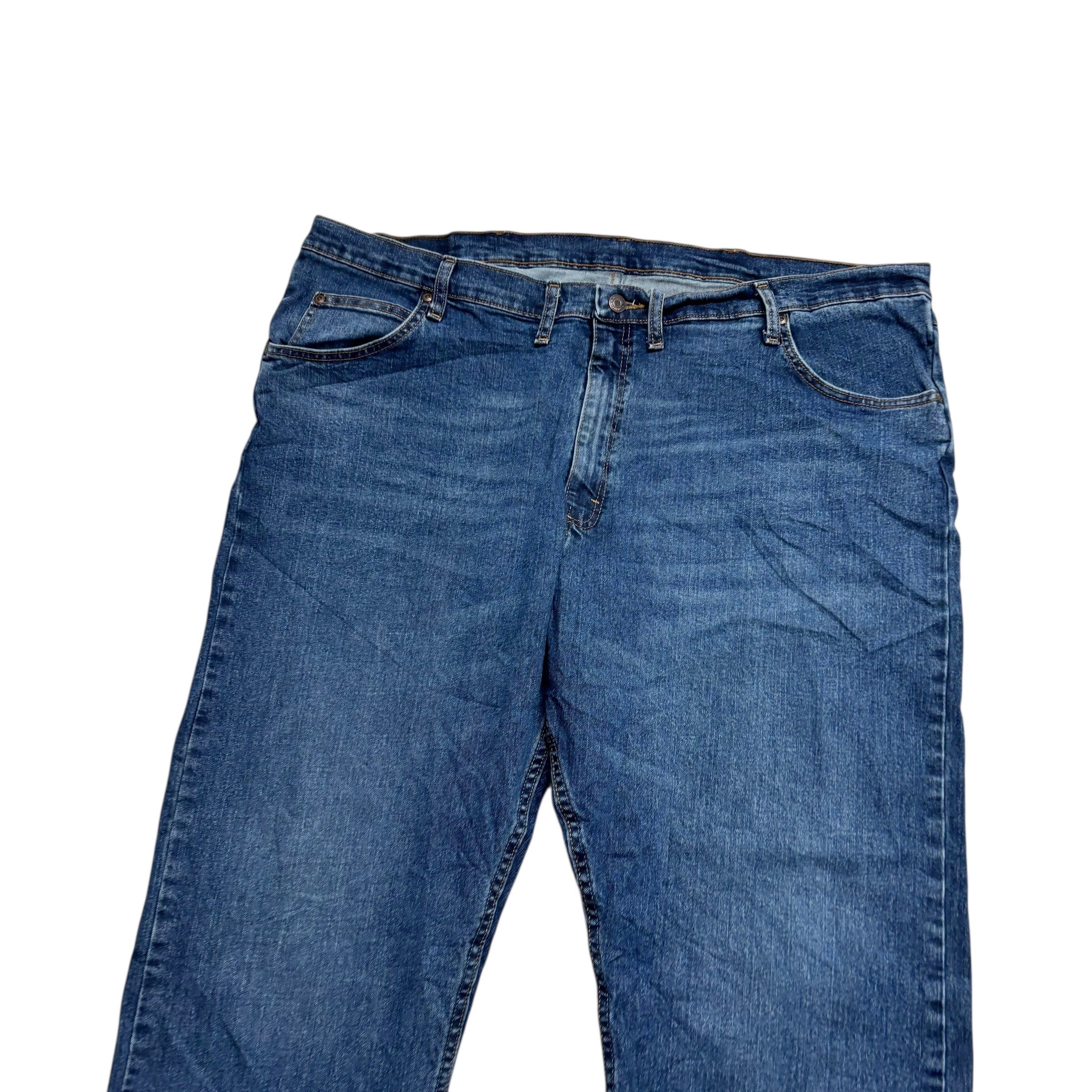 Wrangler Jeans W46 L30 Mens Dark Blue Relaxed Straight Fit Stretch Denim (E)