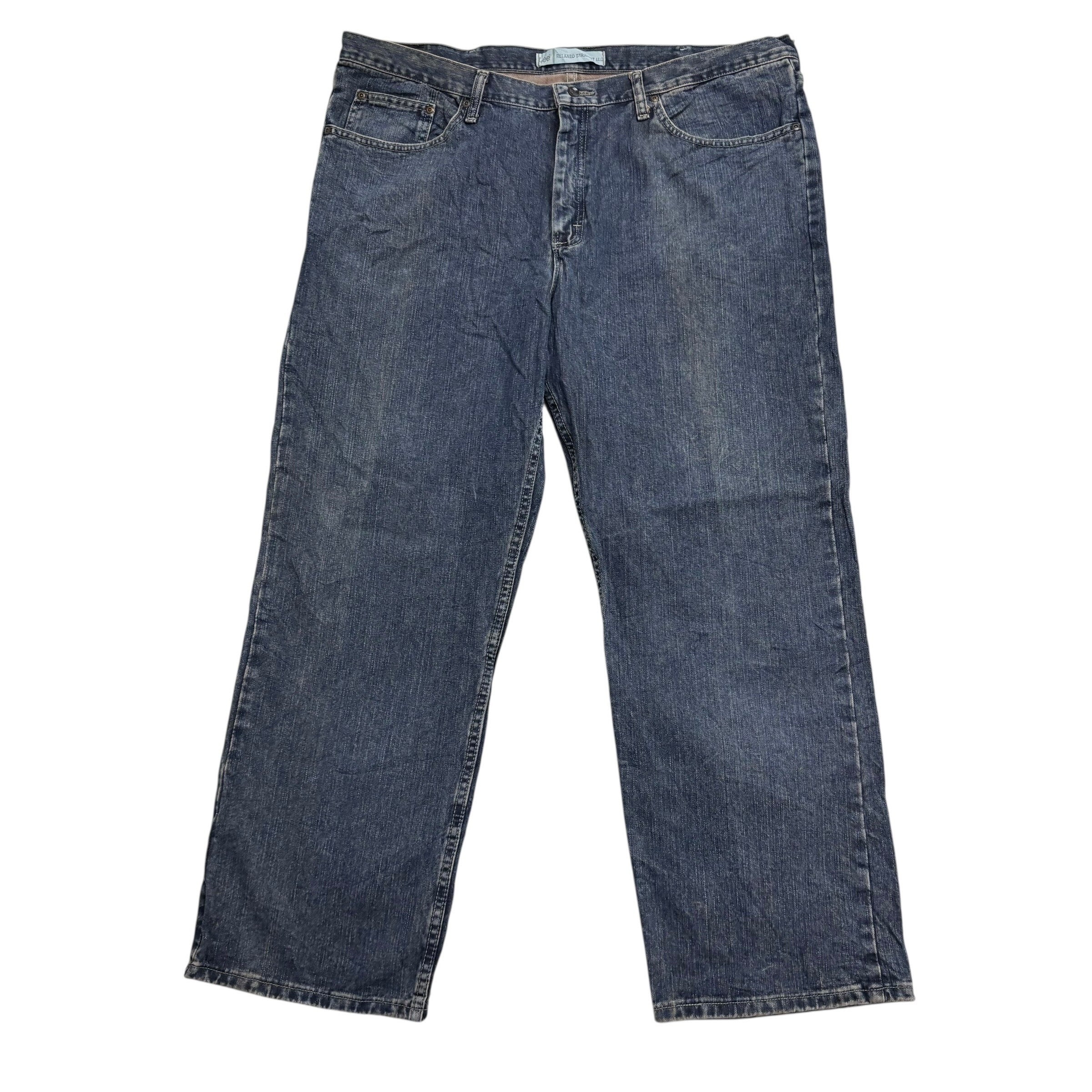 Lee Jeans W42 L30 Mens Dark Blue Baggy Relaxed Straight Fit Vintage Denim
