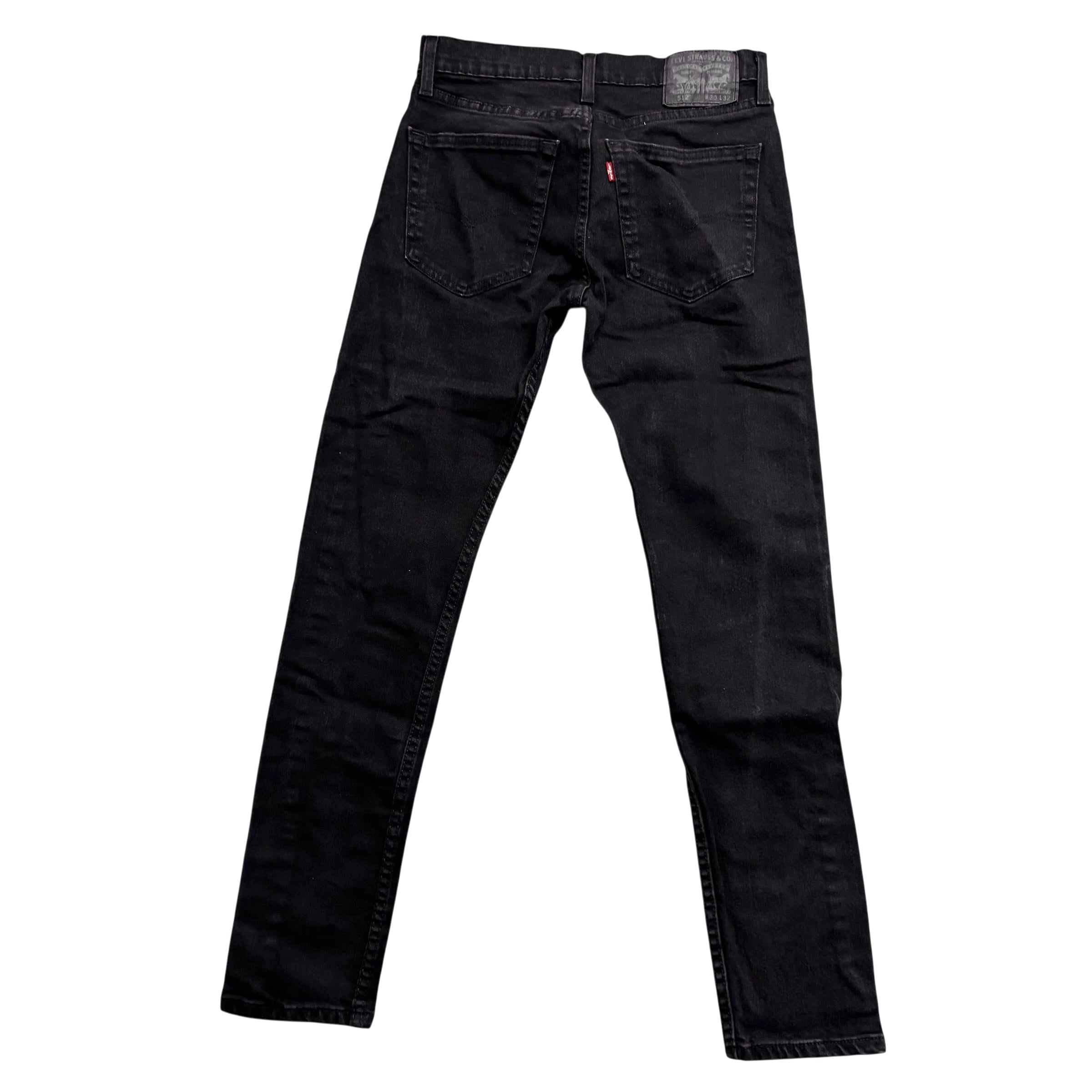 Levis 512 Jeans W29 L31 Mens Black Slim Tapered Fit Stretch Denim (E)